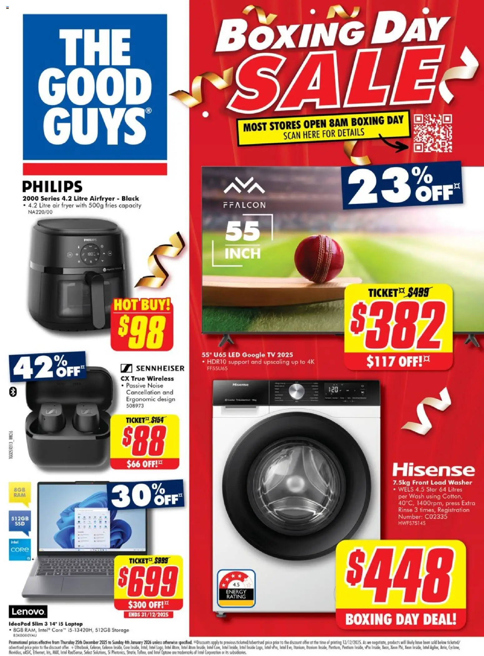 The Good Guys catalogue - valid from 24.12.2025 | Page: 32 | Products: Ergonomic, Tv, Laptop, Washer