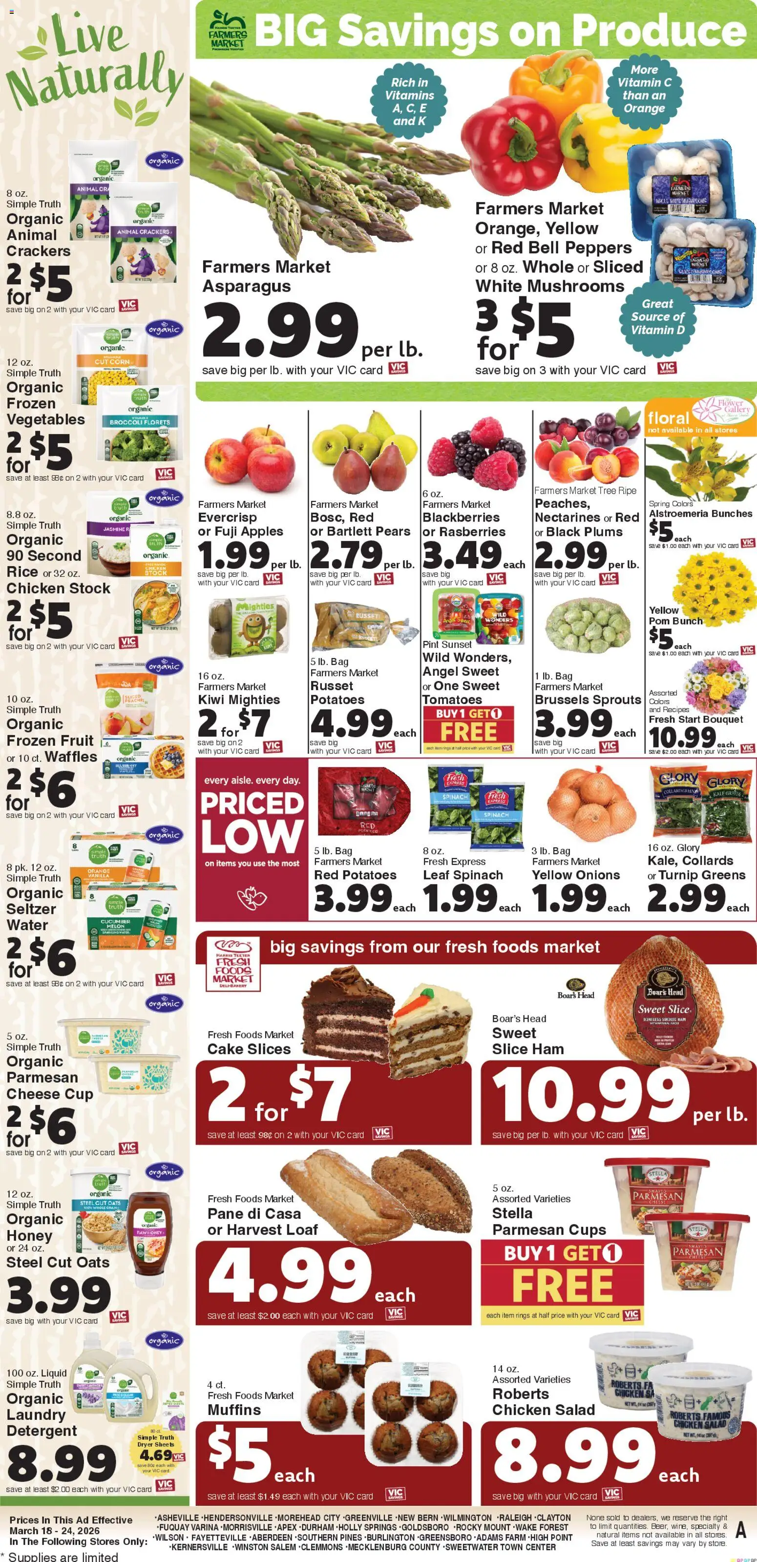 Harris Teeter Weekly Ad - valid from 18.03.2026 | Page: 11 | Products: Peppers, Spinach, Greens, Dryer
