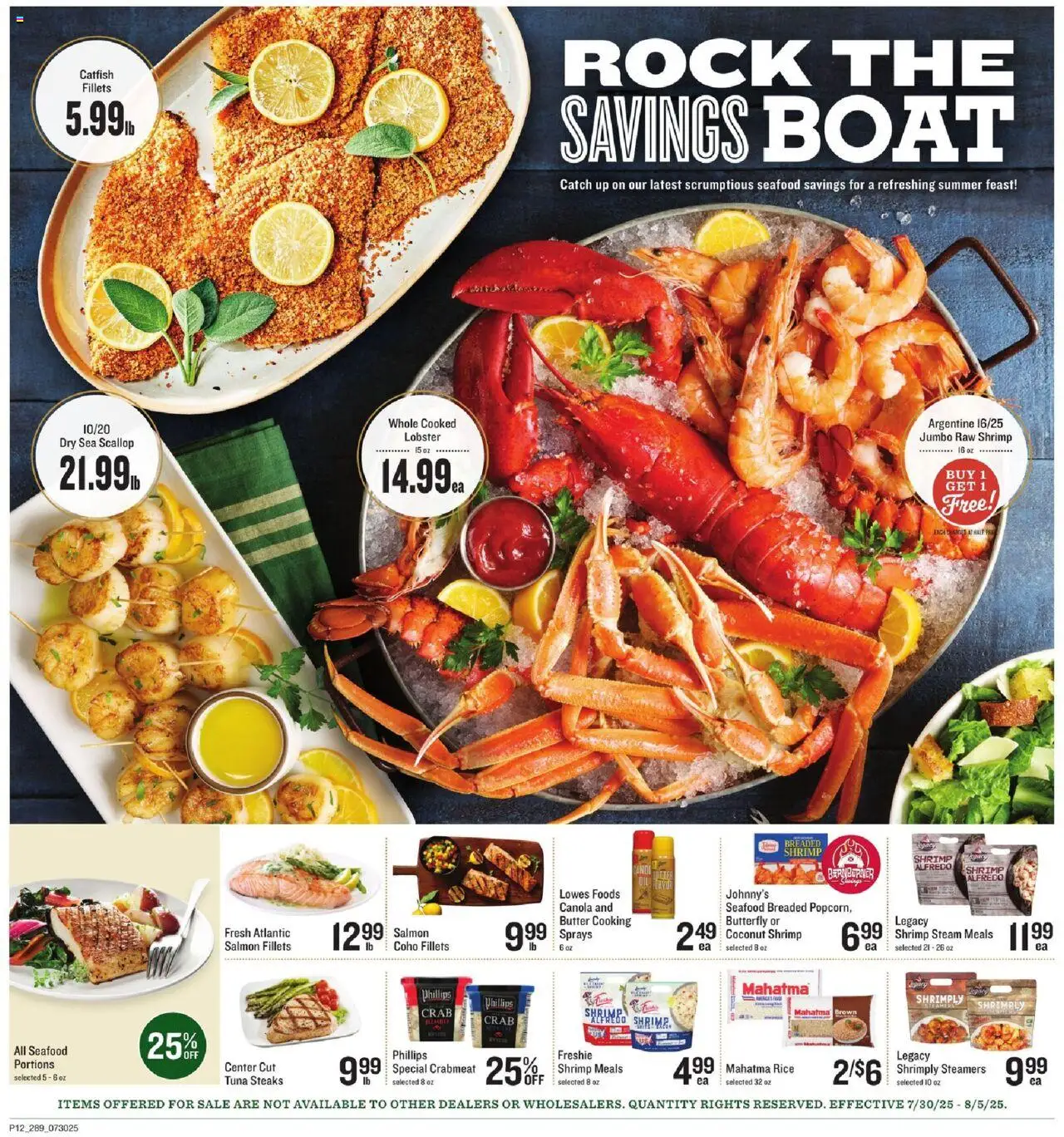 Lowes Foods Weekly Ad - GA - valid from 30.07.2025 | Page: 12 | Products: Butter, Rice, Seafood