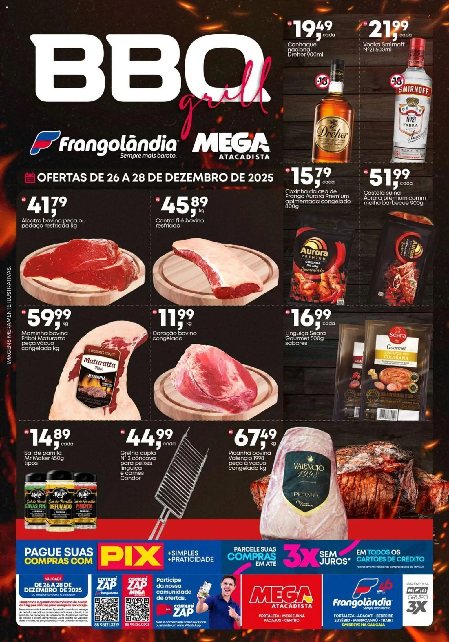 Frangolândia Folheto - válido de 26.12.2025 | Página: 1 | Produtos: Conhaque, Maminha, Vodka, Sal