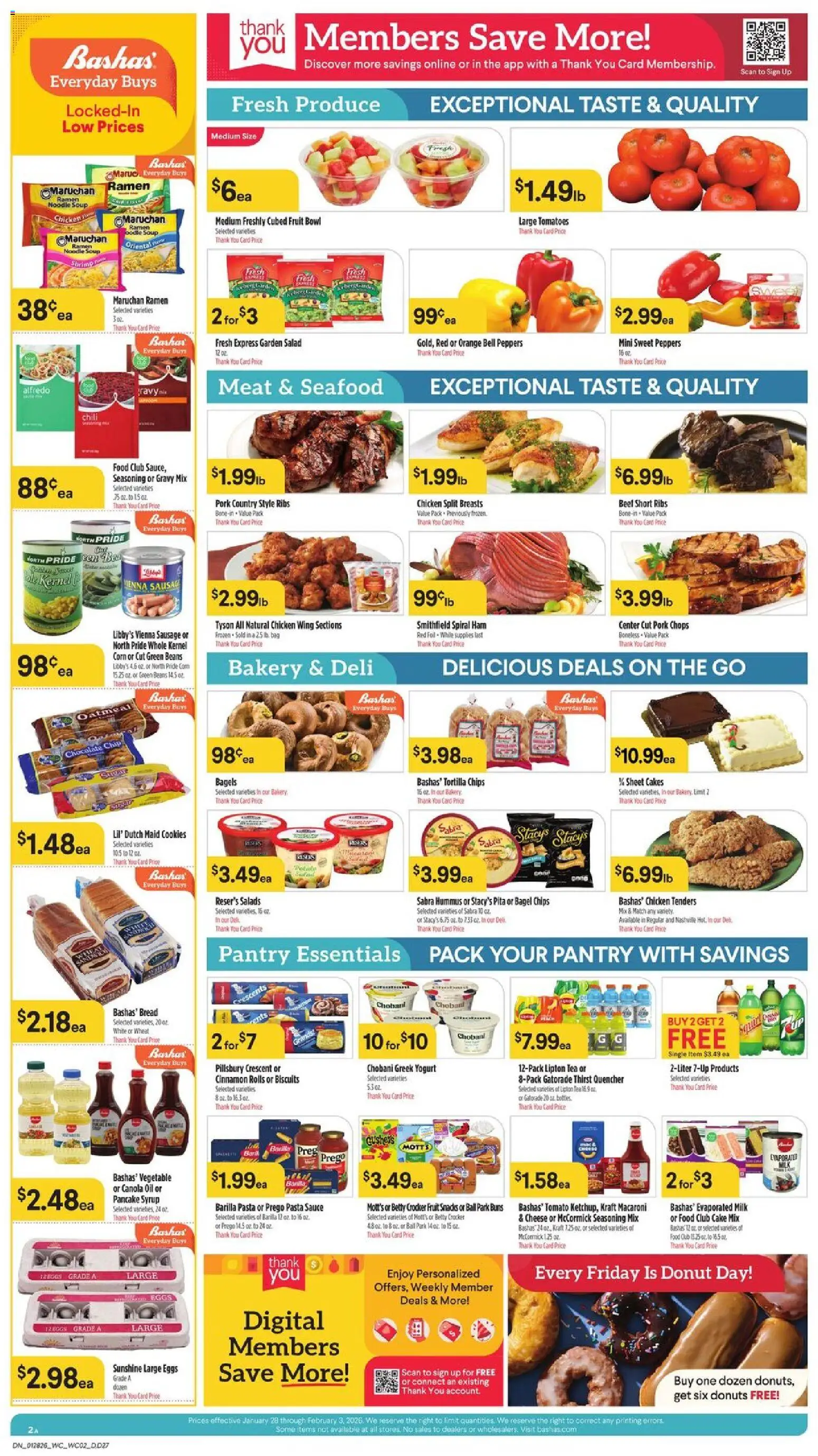 Basha's Dine - valid from 28.01.2026 | Page: 2 | Products: Peppers, Cheese, Yogurt, Chips