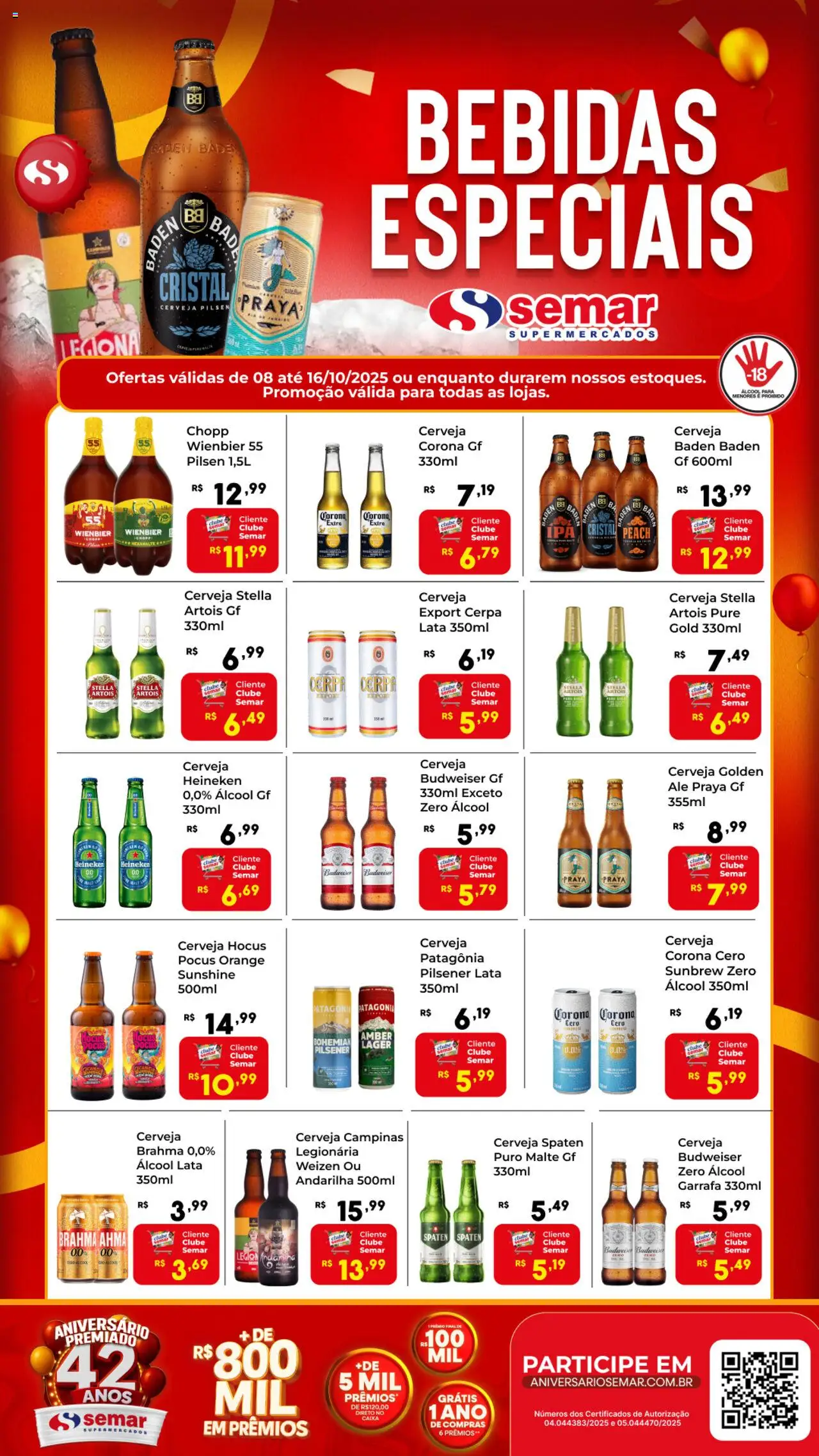 Semar Supermercado Folheto - válido de 08.10.2025 | Página: 1 | Produtos: Caixa, Cerveja, Cerveja Heineken, Heineken