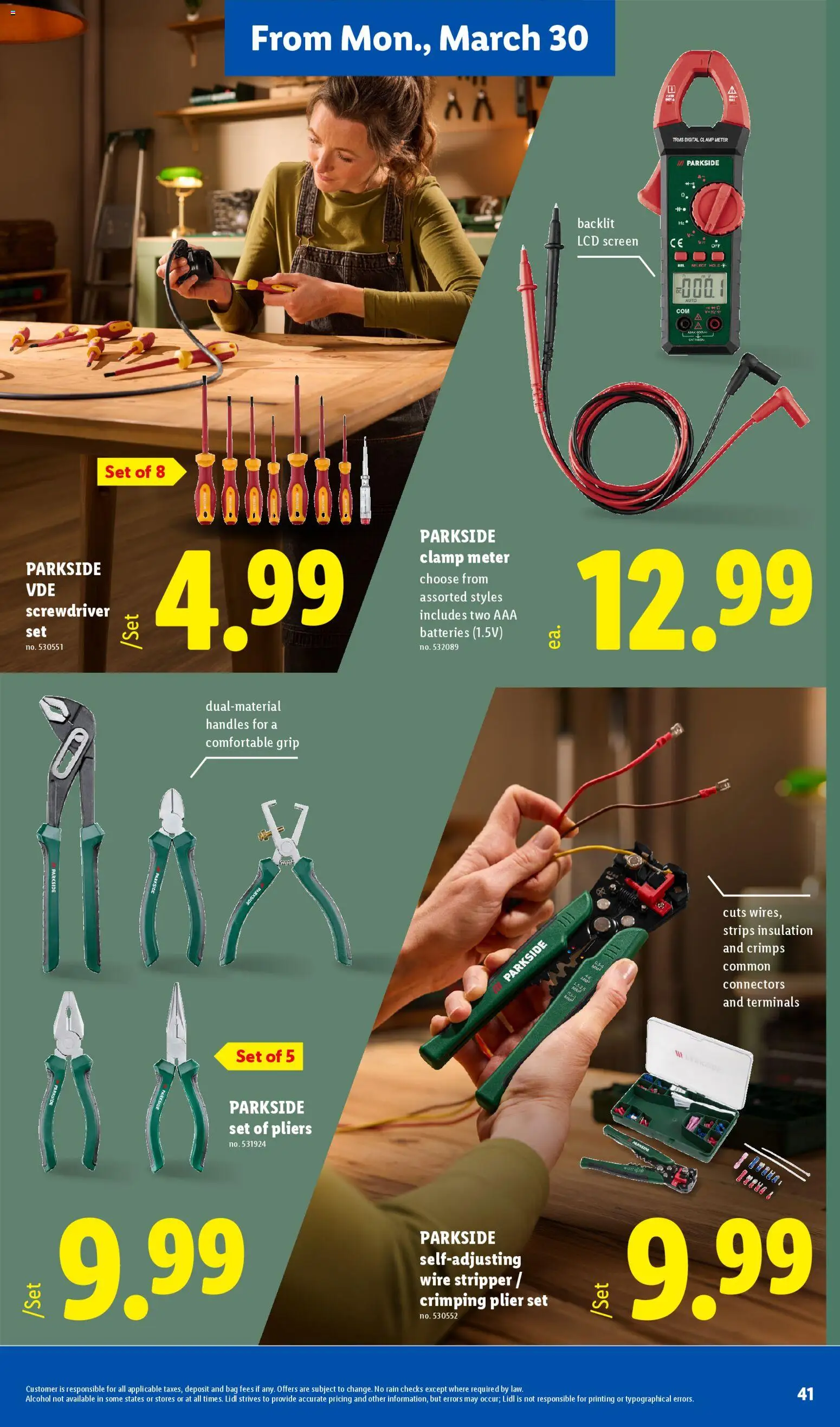 Lidl Weekly Ad - valid from 25.03.2026 | Page: 41 | Products: Clamp, Plier, Screwdriver, Wire