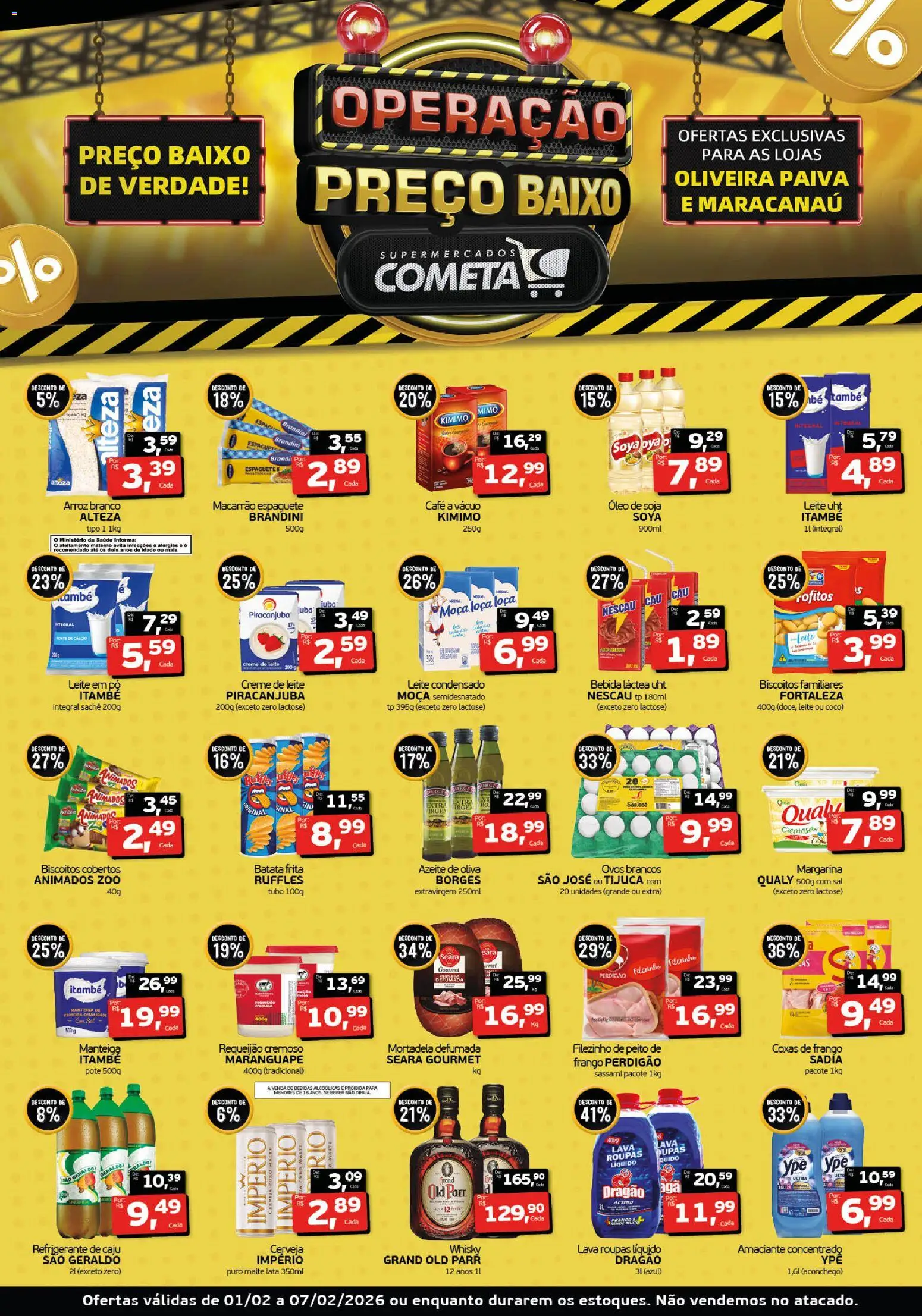 Cometa Supermercados Folheto - válido de 01.02.2026 | Página: 1 | Produtos: Caju, Bebida, Soja, Margarina