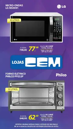 Lojas Cem - Ofertas atuais - Pré-Visualização do folheto da loja Lojas Cem, válido de 20.04.2026 | Página: 46 | Produtos: Forno, Forno elétrico, Microondas, Carne