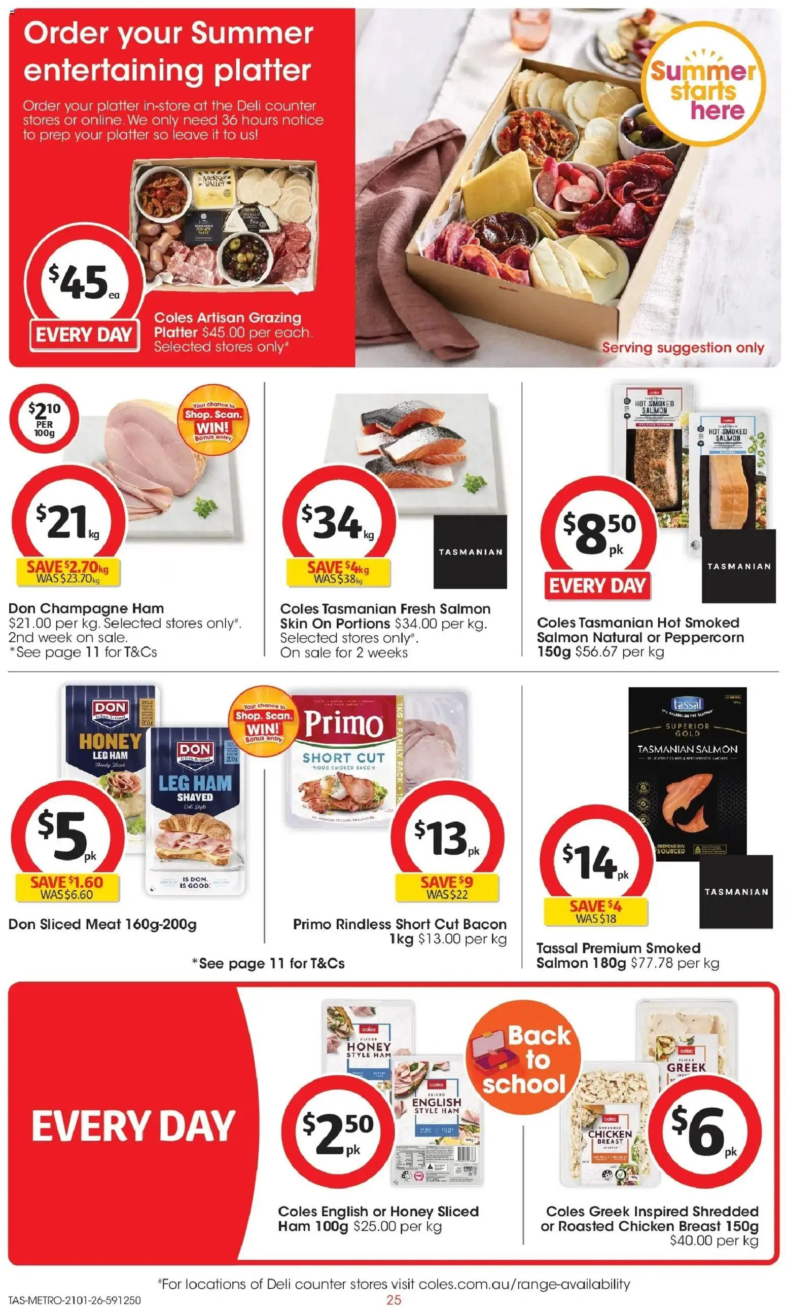Coles catalogue - valid from 21.01.2026 | Page: 25 | Products: Bacon, Meat, Salmon, Seafood