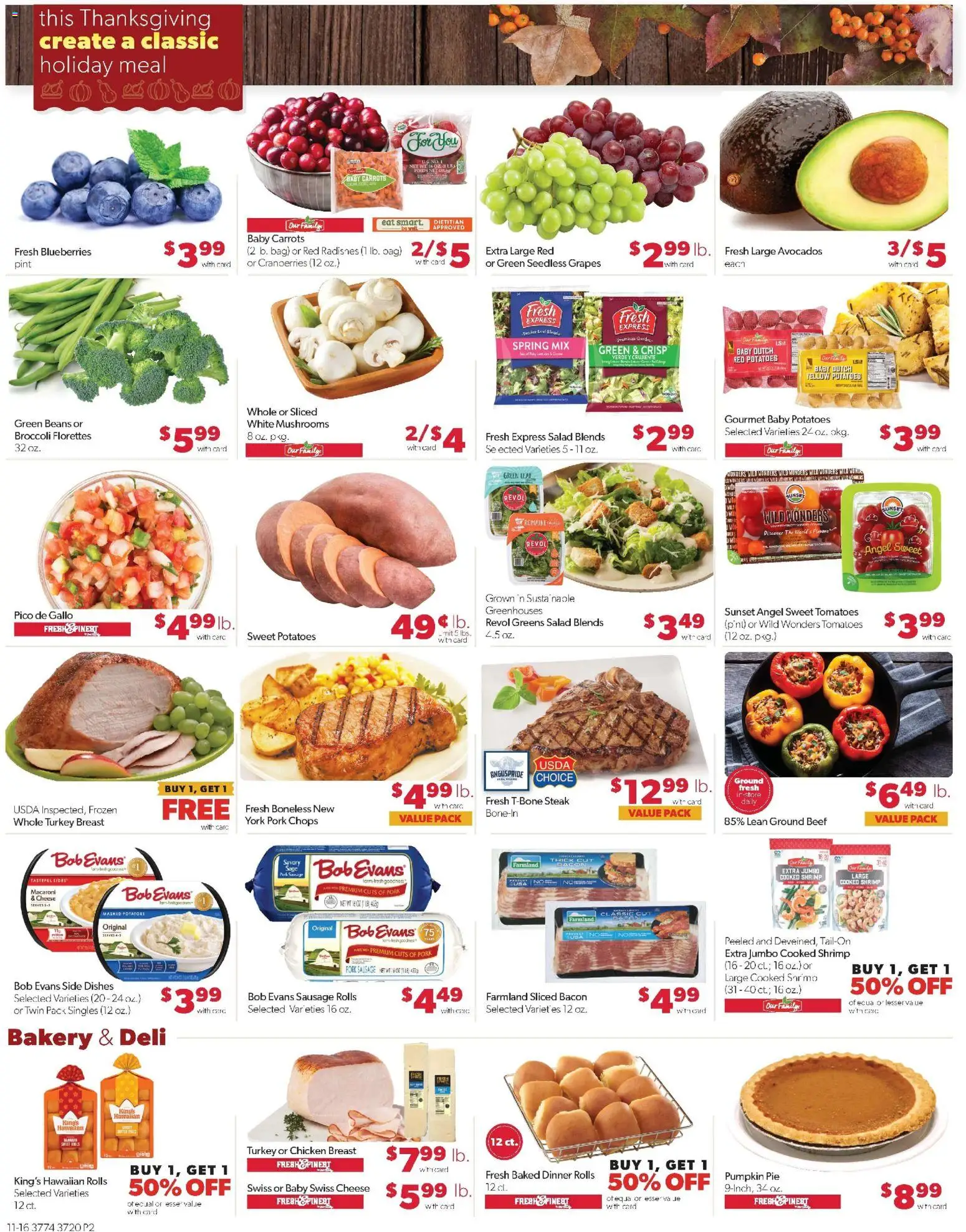 Family Fare Weekly Ad - IA - valid from 16.11.2025 | Page: 3 | Products: Tomatoes, Beef, Greens, Pumpkin Pie