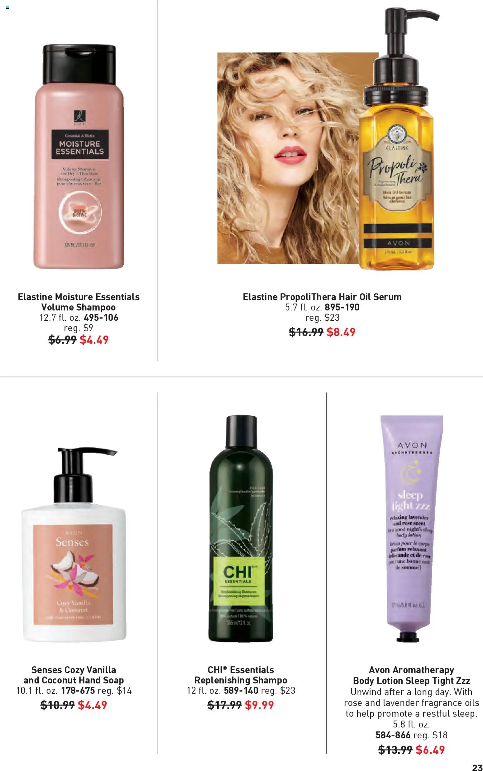 Avon Good Buys Flyer - valid from 31.12.2025 | Page: 23 | Products: Shampoo, Hair oil, Oil, Soap