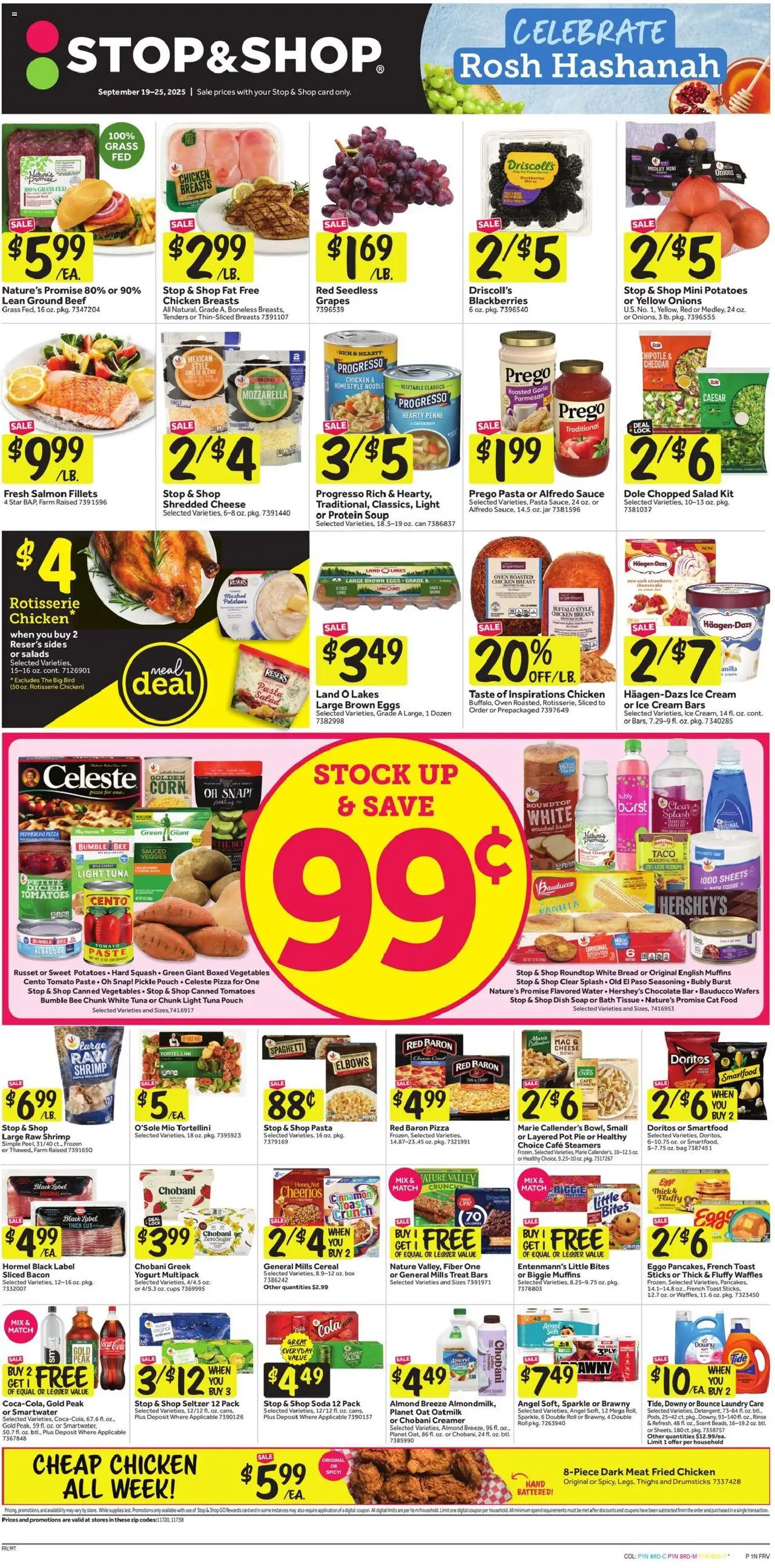 Stop & Shop Weekly Circular - NY - valid from 19.09.2025 | Page: 1 | Products: Pasta, Ice cream, Salad, Oven
