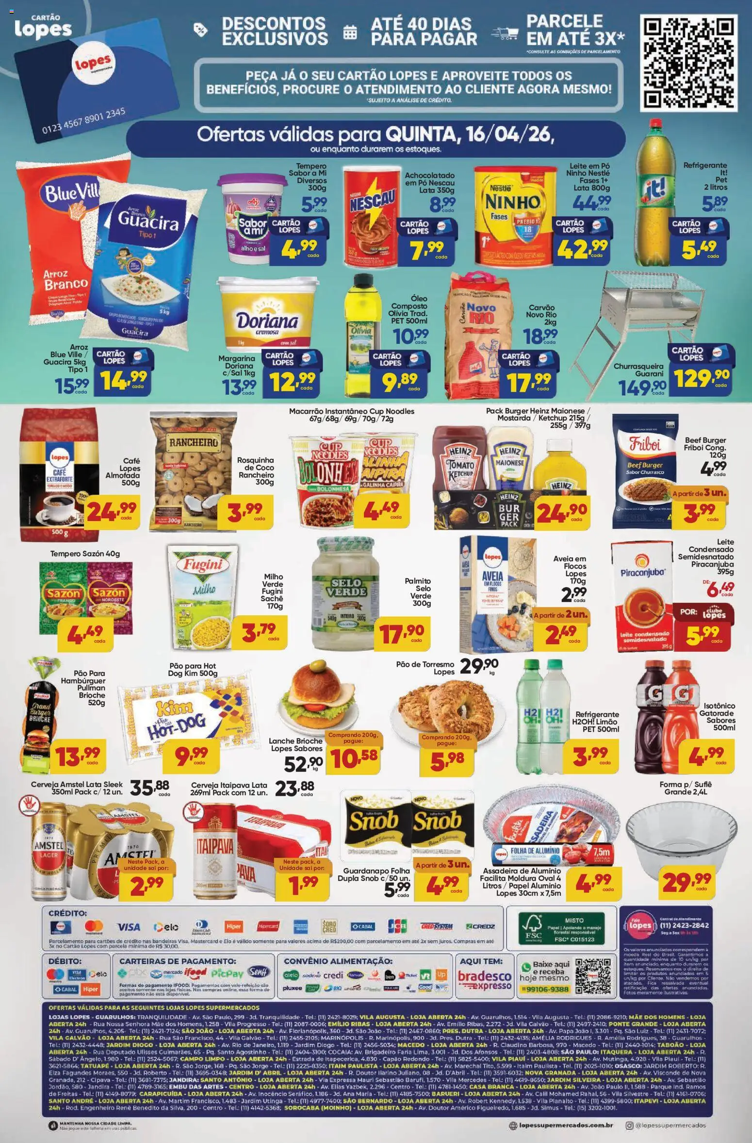 Lopes Supermercados Folheto - válido de 16.04.2026 | Página: 2 | Produtos: Milho verde, Almofada, Cerveja, Arroz