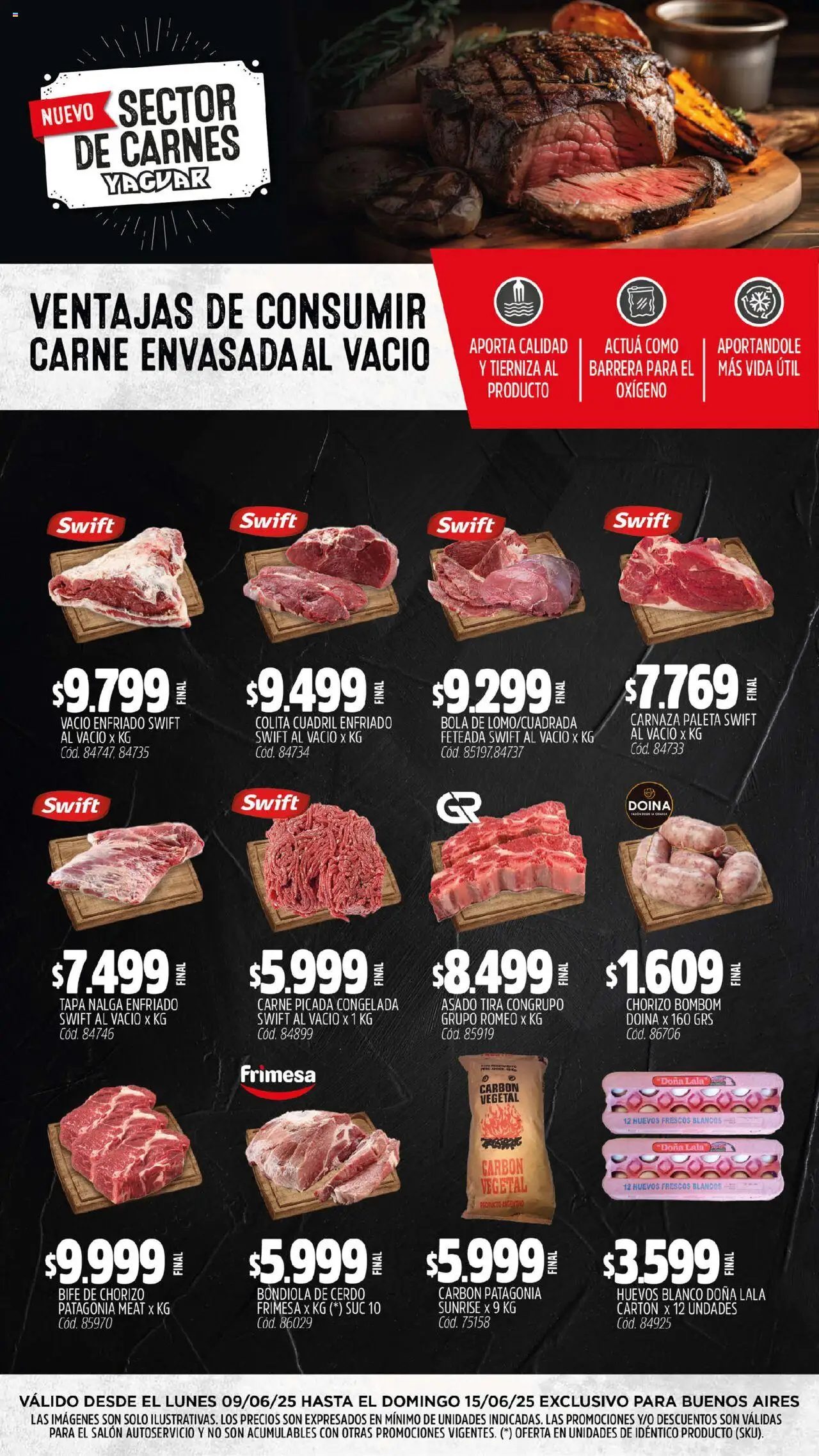 Yaguar catálogo │ válido desde el 09.06.2025 | Página: 6 | Productos: Paleta, Huevos, Chorizo, Cerdo