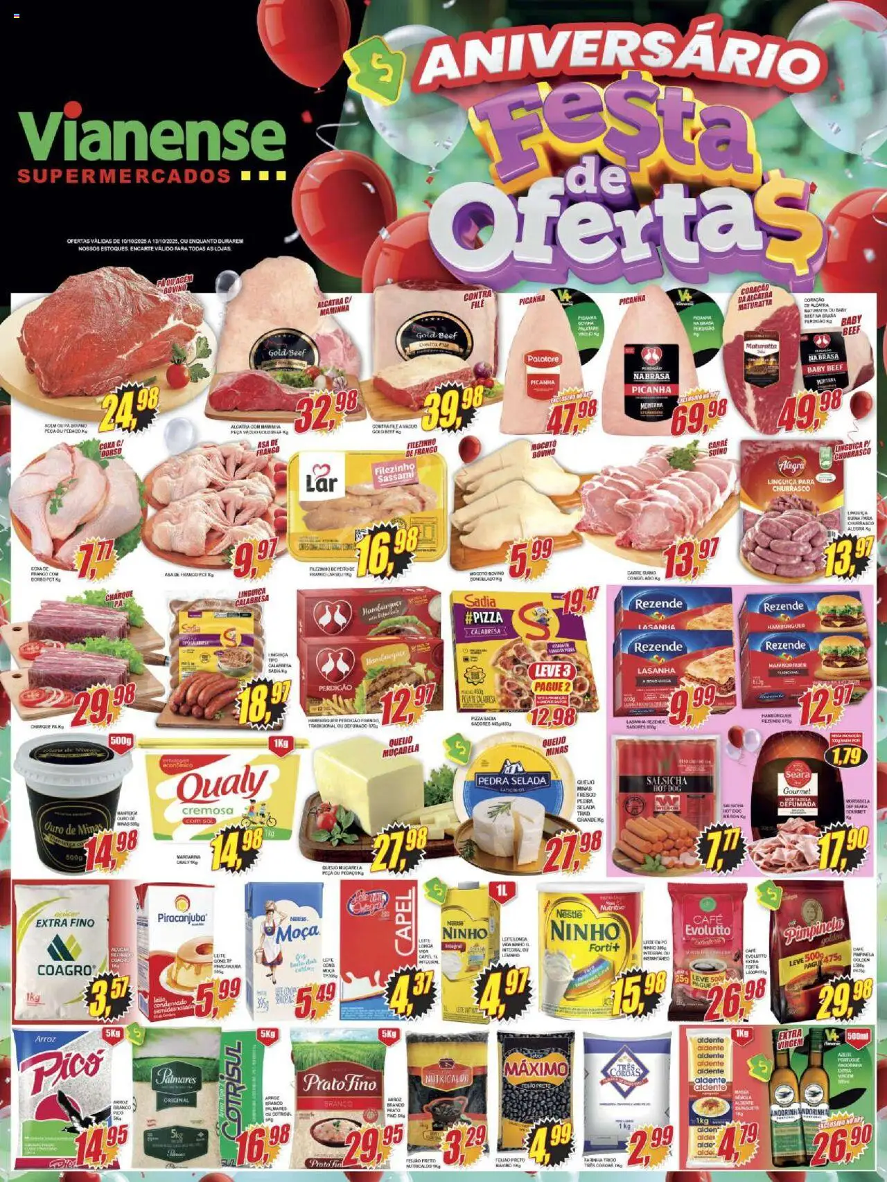 Vianense Folheto - válido de 10.10.2025 | Página: 1 | Produtos: Feijão, Maminha, Lasanha, Frango