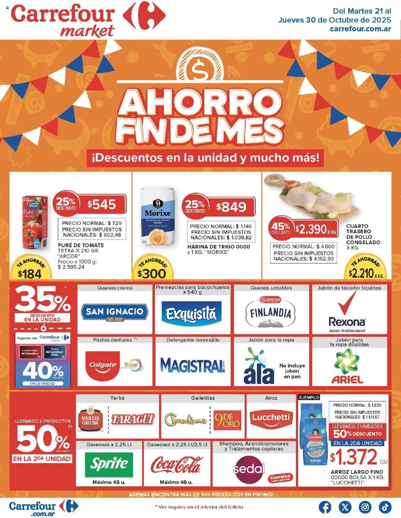 Carrefour Market catálogo │ válido desde el 21.10.2025 | Página: 1 | Productos: Tomate, Detergente, Té, Crema