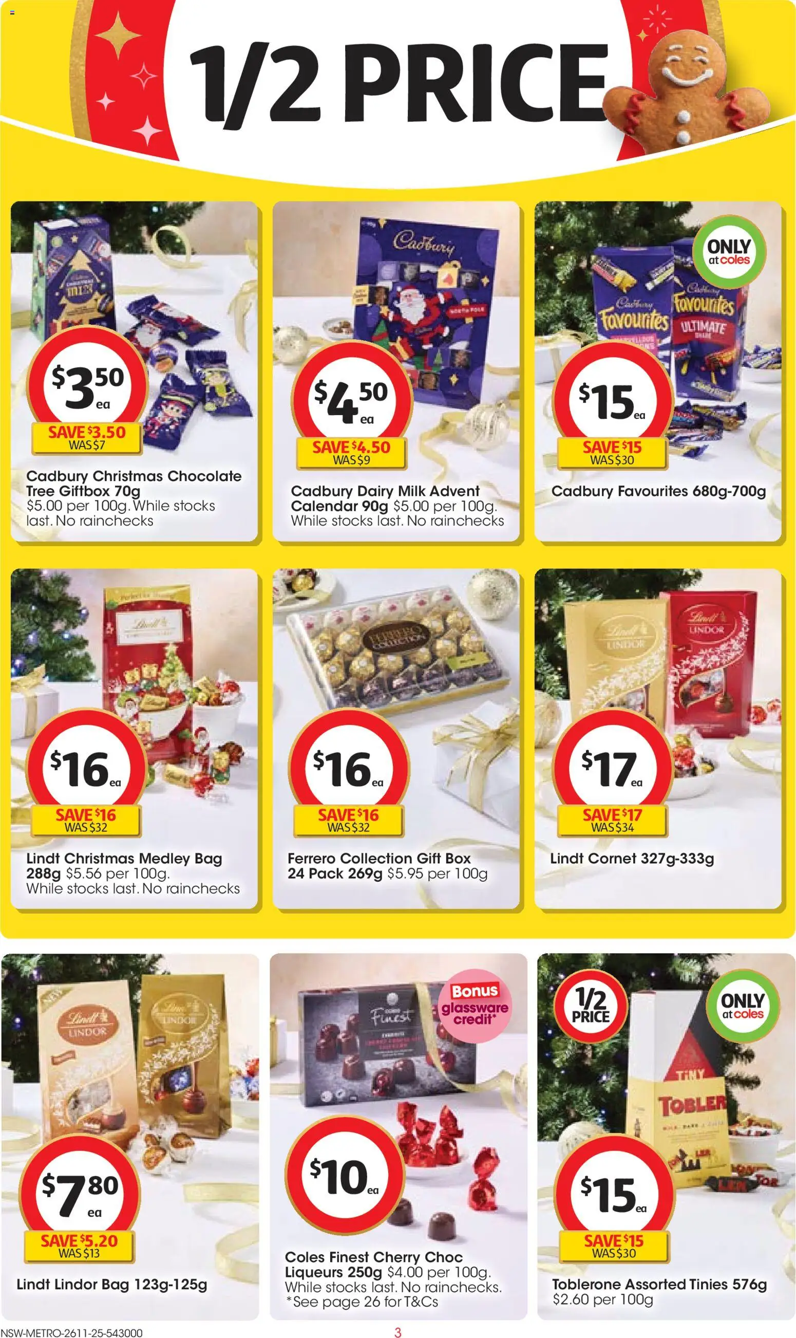 Coles catalogue - valid from 26.11.2025 | Page: 3 | Products: Box, Milk, Chocolate, Bag