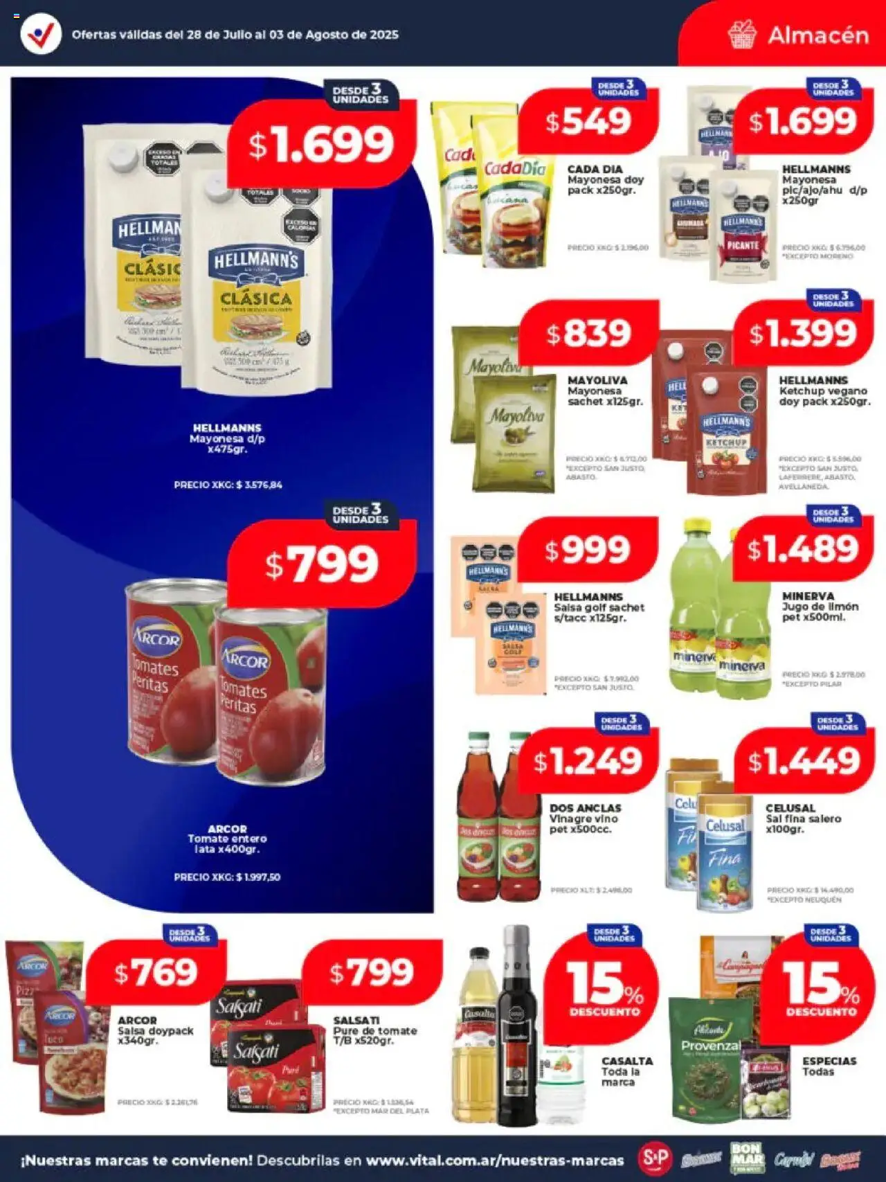 Vital ofertas │ válido desde el 11.08.2025 | Página: 14 | Productos: Mayonesa, Limón, Jugo, Provenzal