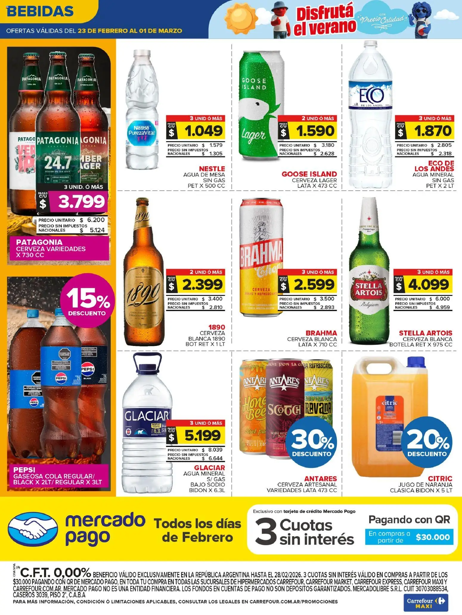 Carrefour Maxi catálogo │ válido desde el 23.02.2026 | Página: 6 | Productos: Botella, Cera, Jugo, Té