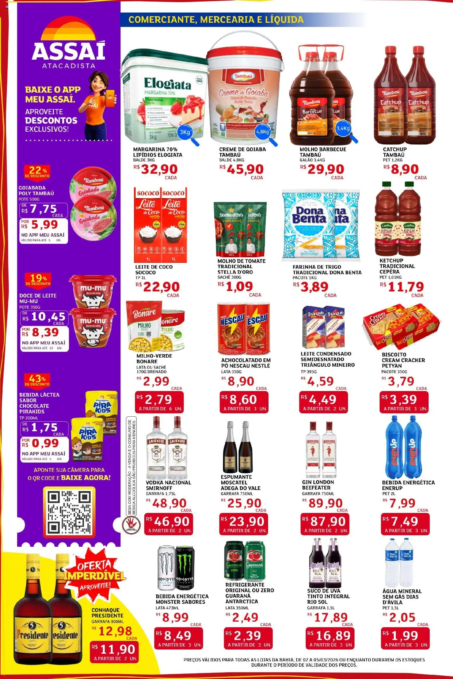 Assaí Atacadista Folheto - válido de 02.03.2026 | Página: 2 | Produtos: Ketchup, Vodka, Cream cracker, Câmera