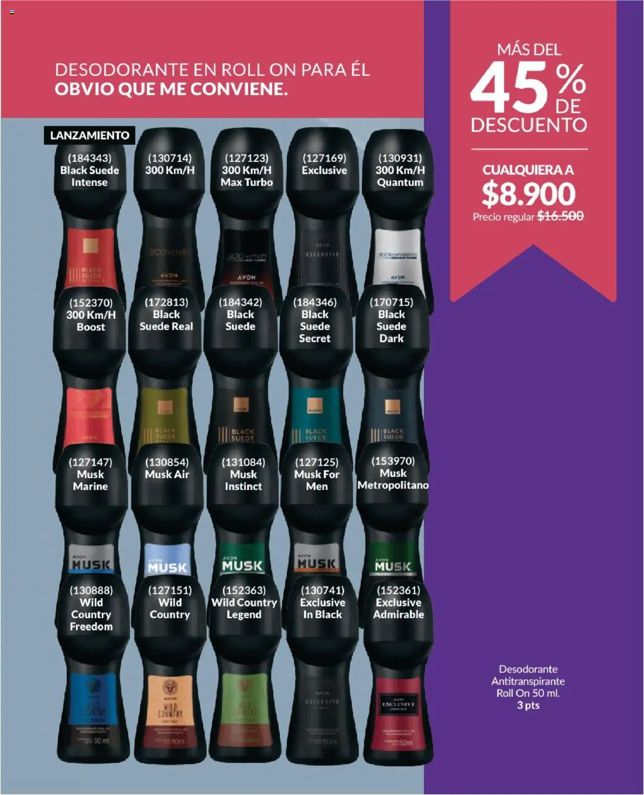 Avon revista - valida desde el 01.08.2025 | Página: 170 | Productos: Desodorante, Antitranspirante