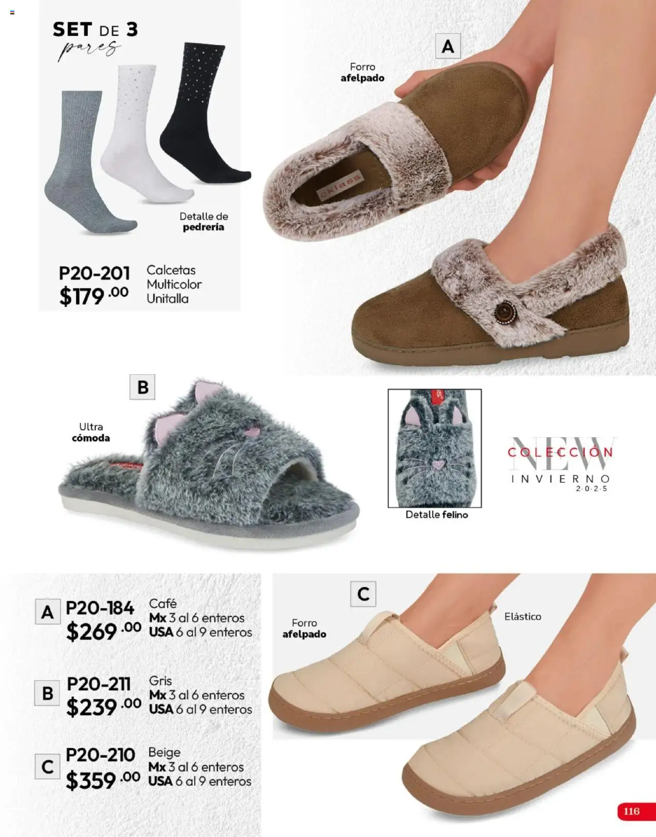 Nuevas ofertas de Cklass válidas en toda la República Mexicana desde el 16.09.2025. ¡Encuentra las mejores ofertas en Cklass - Catálogo Invierno Calzado! | Página: 117 | Productos: Calcetas, Café