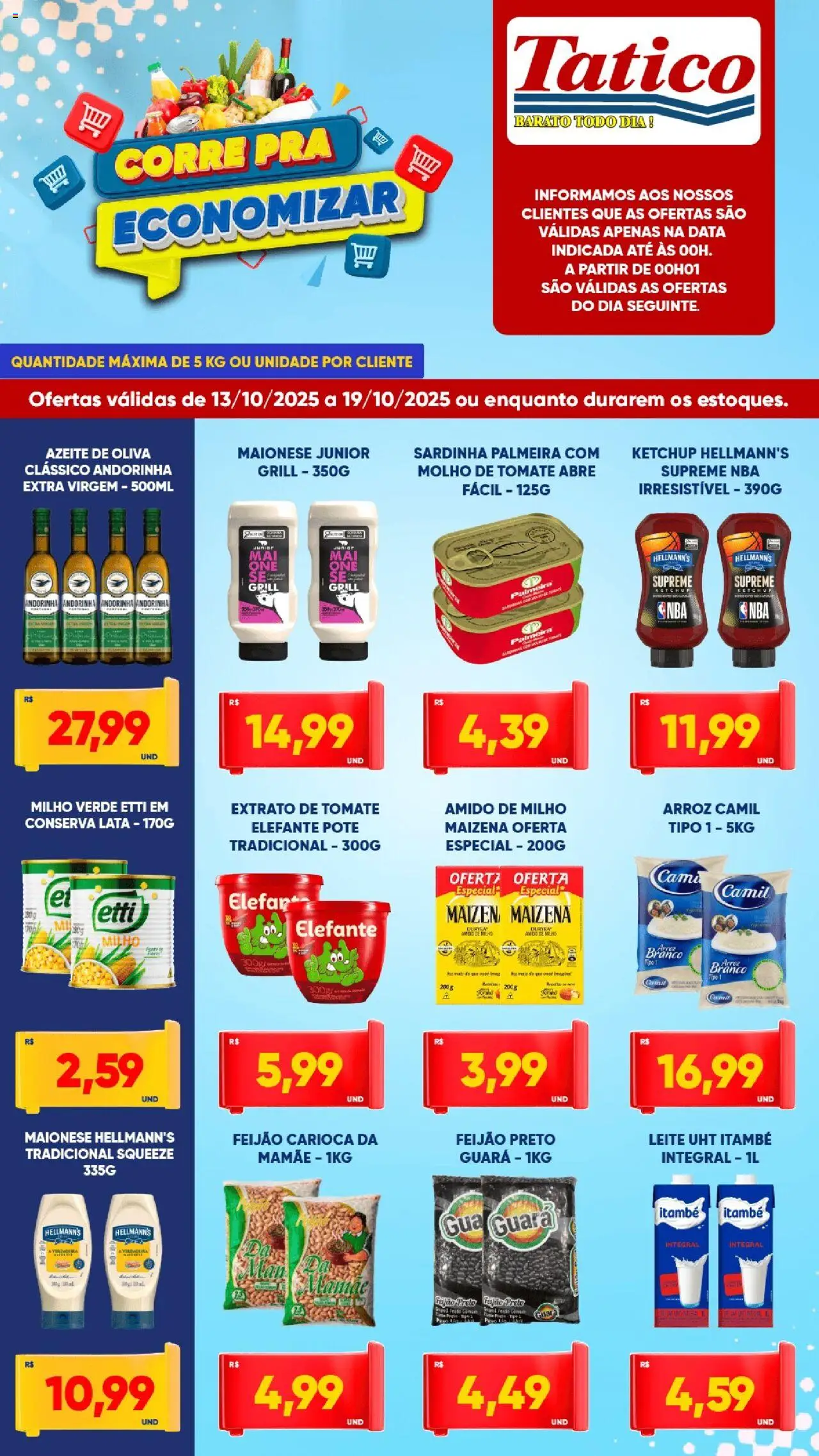 Tatico Folheto - válido de 13.10.2025 | Página: 3 | Produtos: Feijão, Milho verde, Arroz, Azeite