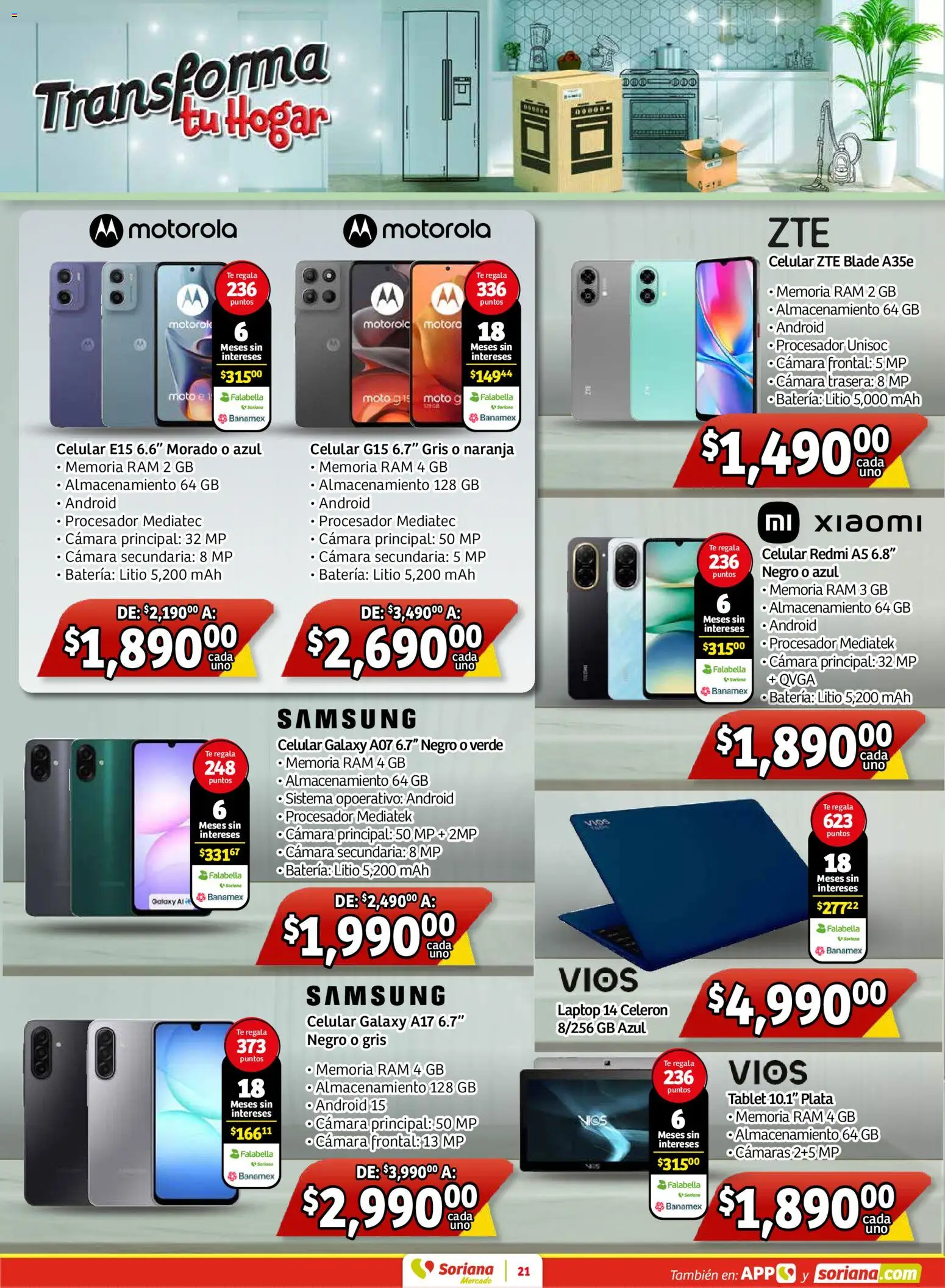 Nuevas ofertas de Soriana válidas en toda la República Mexicana desde el 30.01.2026. ¡Encuentra las mejores ofertas en Soriana - Pesito Valedor Mercado: Nay, Sin, Son! | Página: 29 | Productos: Tablet, Cámara, Té, Batería