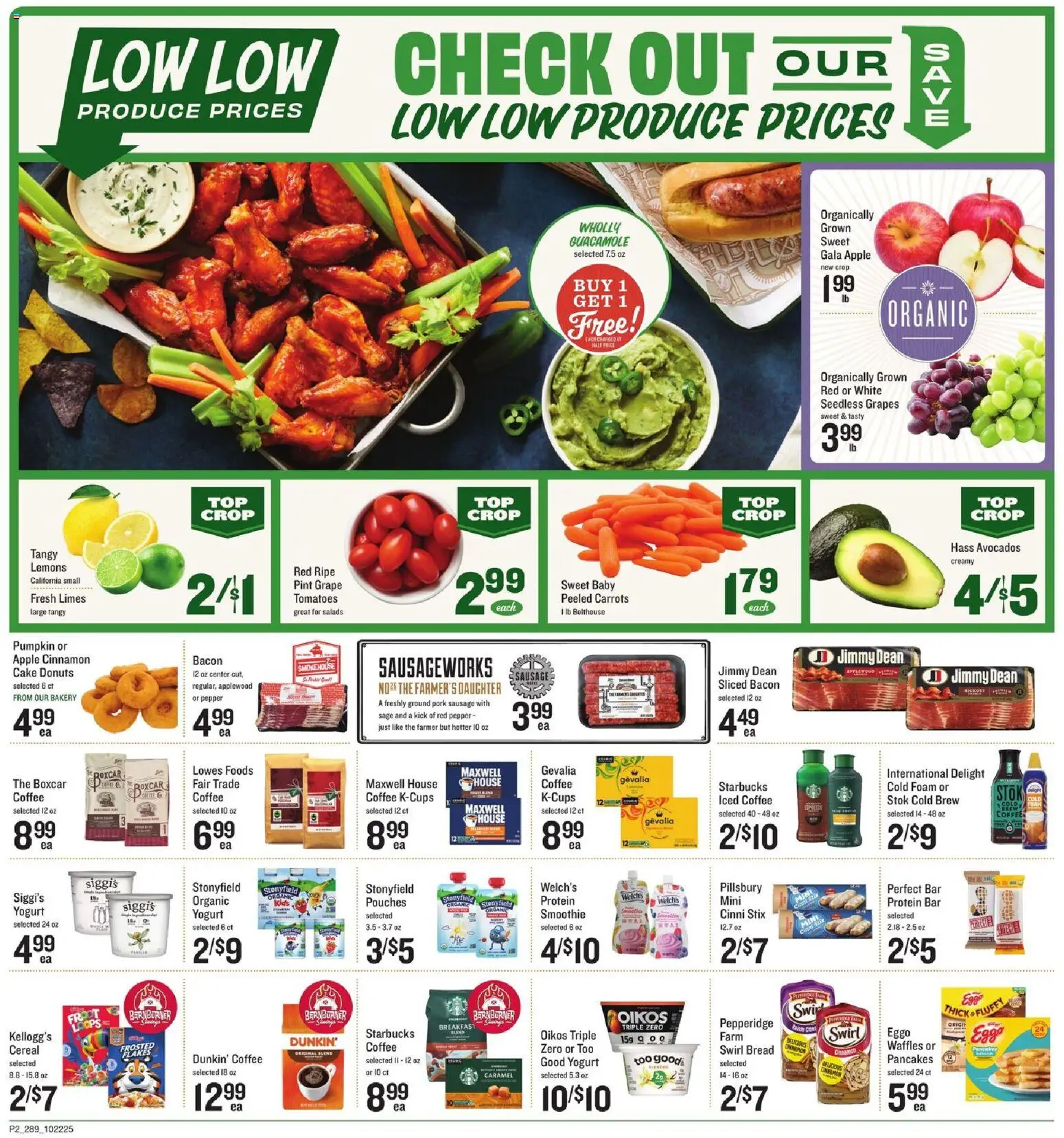 Lowes Foods Weekly Ad - GA - valid from 22.10.2025 | Page: 2 | Products: Coffee, Pork, Flakes, Grapes