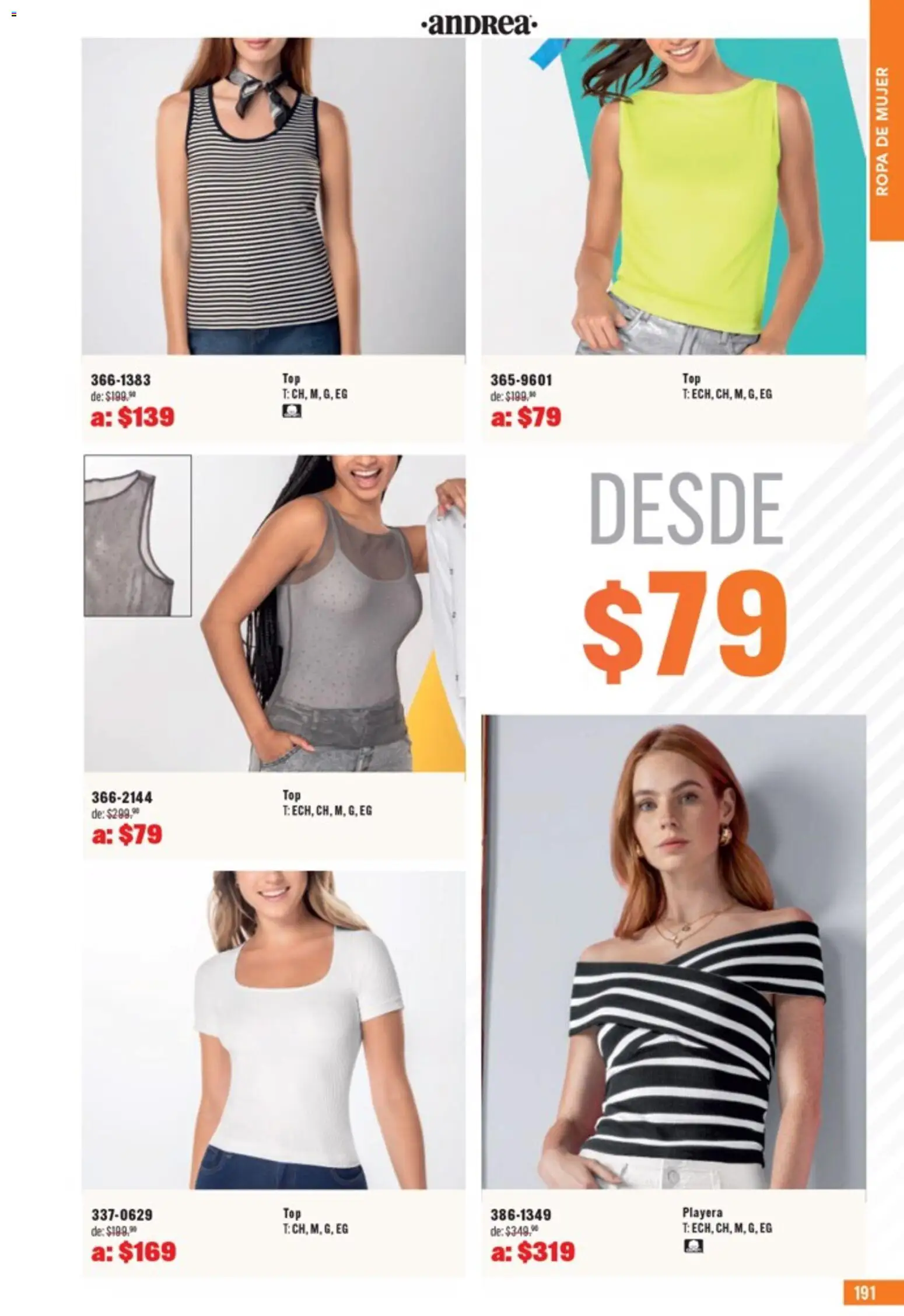 Nuevas ofertas de Andrea válidas en toda la República Mexicana desde el 05.04.2026. ¡Encuentra las mejores ofertas en Andrea catálogo Outlet! | Página: 191 | Productos: Ropa, Playera