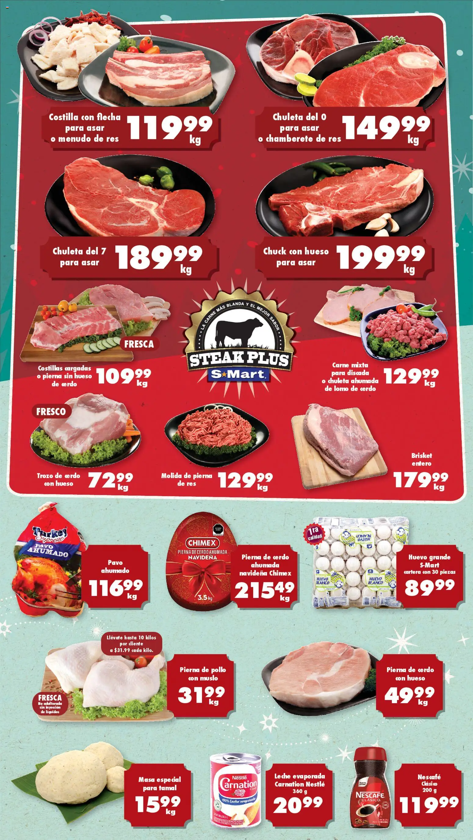 Nuevas ofertas de S-Mart válidas en toda la República Mexicana desde el 12.12.2025. ¡Encuentra las mejores ofertas en S-Mart folleto Chihuahua! | Página: 1 | Productos: Pollo, Huevo, Leche, Cerdo