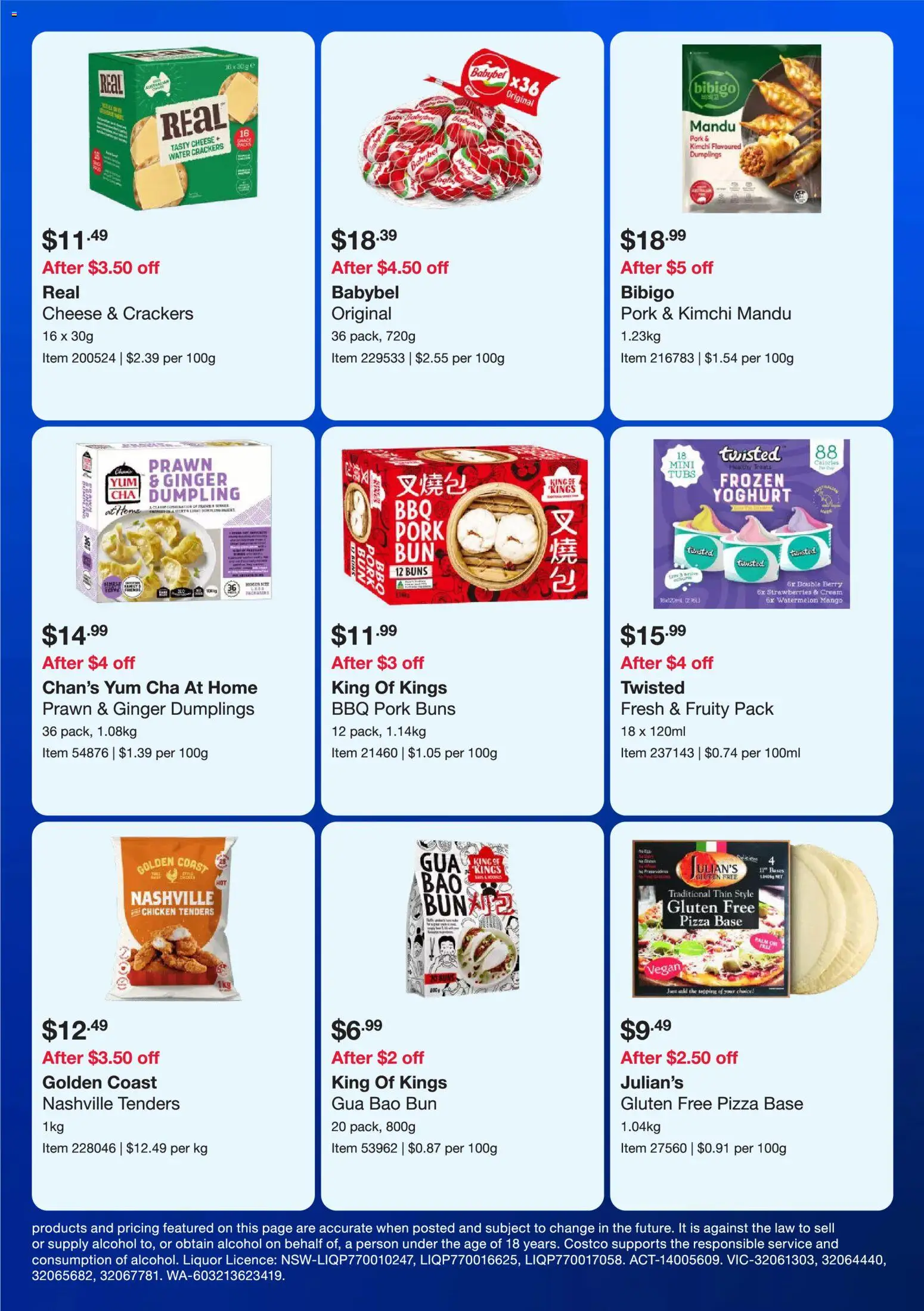 Costco catalogue - valid from 19.01.2026 | Page: 9 | Products: Crackers, Cheese, Strawberries, Water