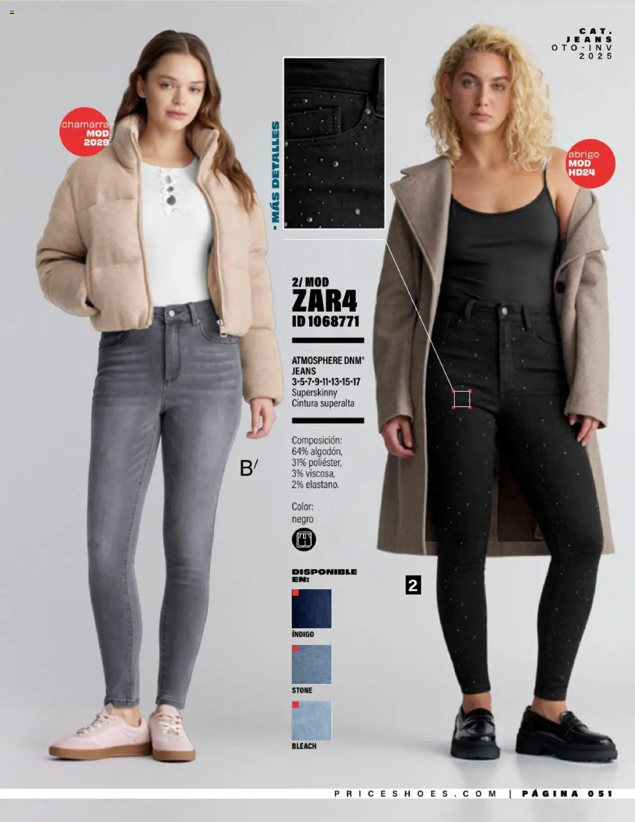 Nuevas ofertas de Price Shoes válidas en toda la República Mexicana desde el 05.08.2025. ¡Encuentra las mejores ofertas en Price Shoes - Catálogo Jeans ! | Página: 51 | Productos: Abrigo, Chamarra