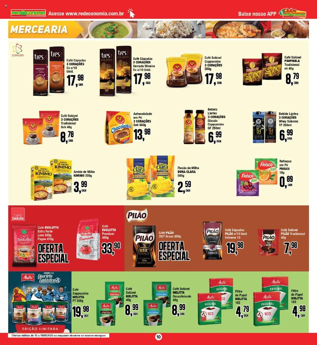 RedEconomia Folheto - válido de 10.09.2025 | Página: 10 | Produtos: Pó, Refresco, Café, Café solúvel