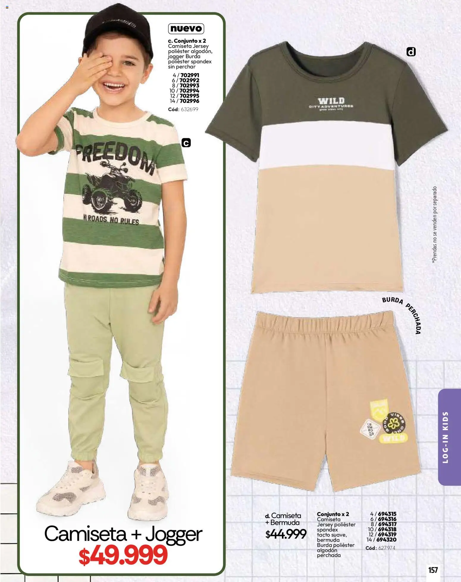 Carmel revista - valida desde el 01.03.2026 | Página: 157 | Productos: Algodón, Bermuda, Camiseta, Conjunto