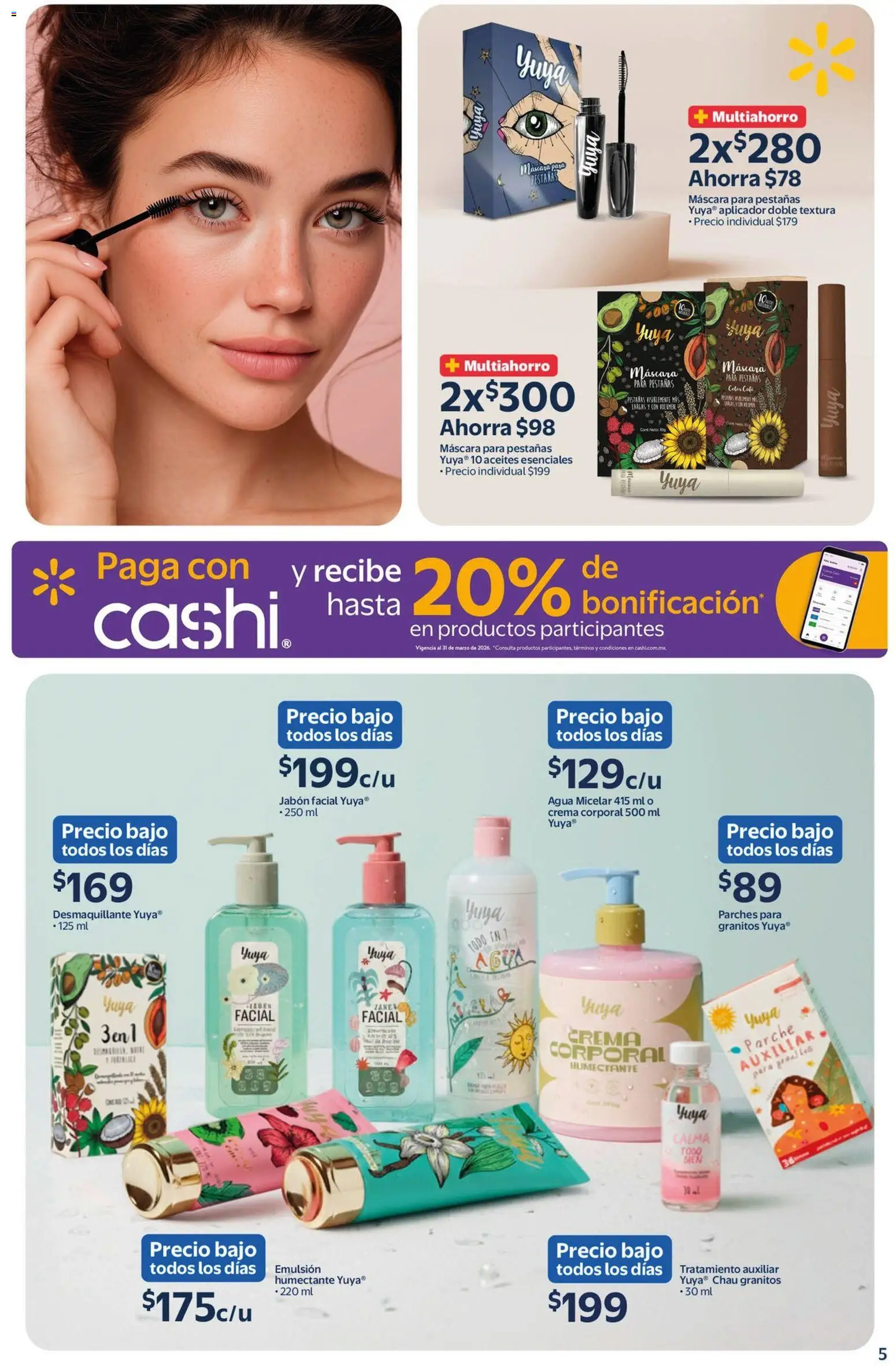 Nuevas ofertas de Walmart válidas en toda la República Mexicana desde el 27.03.2026. ¡Encuentra las mejores ofertas en  Walmart folleto Belleza natural a precios bajos! | Página: 5 | Productos: Crema, Máscara, Café, Jabón