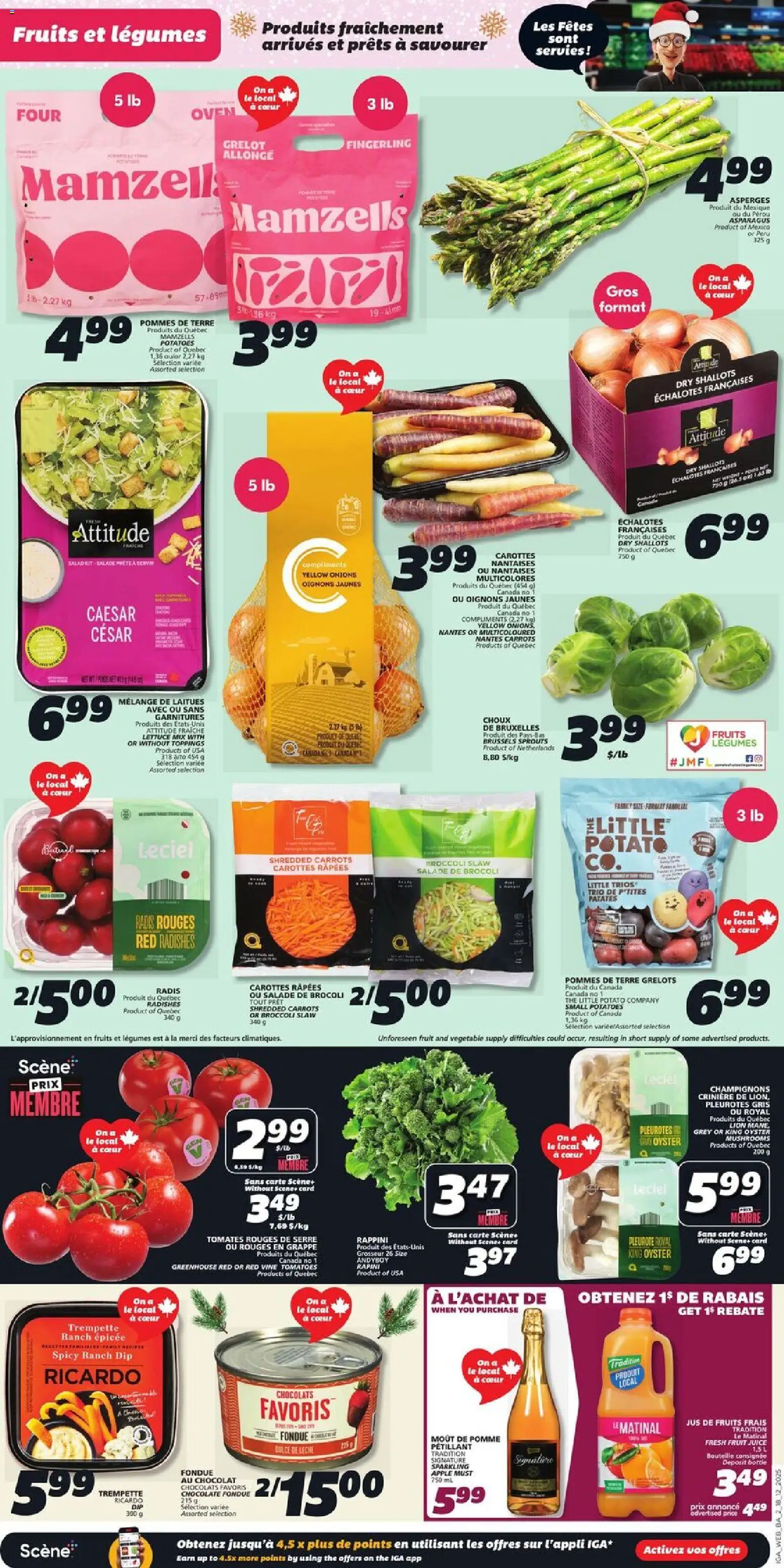 IGA flyer valid from 18.12.2025 | Page: 6 | Products: Potatoes, Chocolate, Juice, Tomatoes