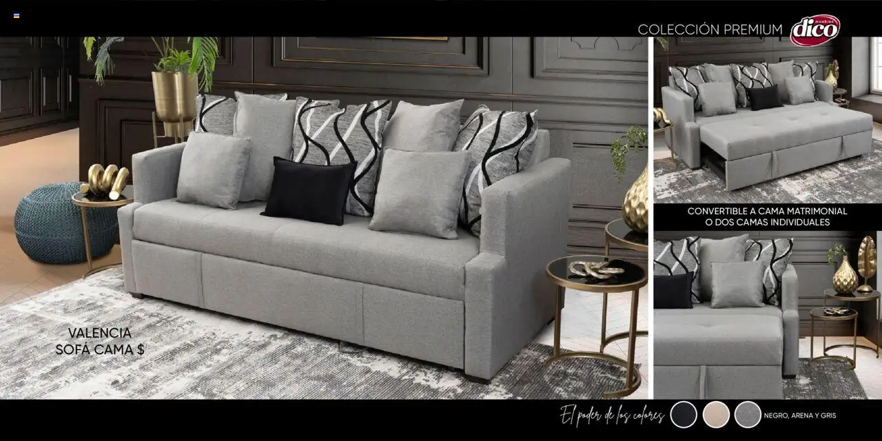 Nuevas ofertas de Muebles Dico válidas en toda la República Mexicana desde el 25.10.2024. ¡Encuentra las mejores ofertas en Muebles Dico catálogo Colleción Premium ! | Página: 23 | Productos: Sofá, Cama