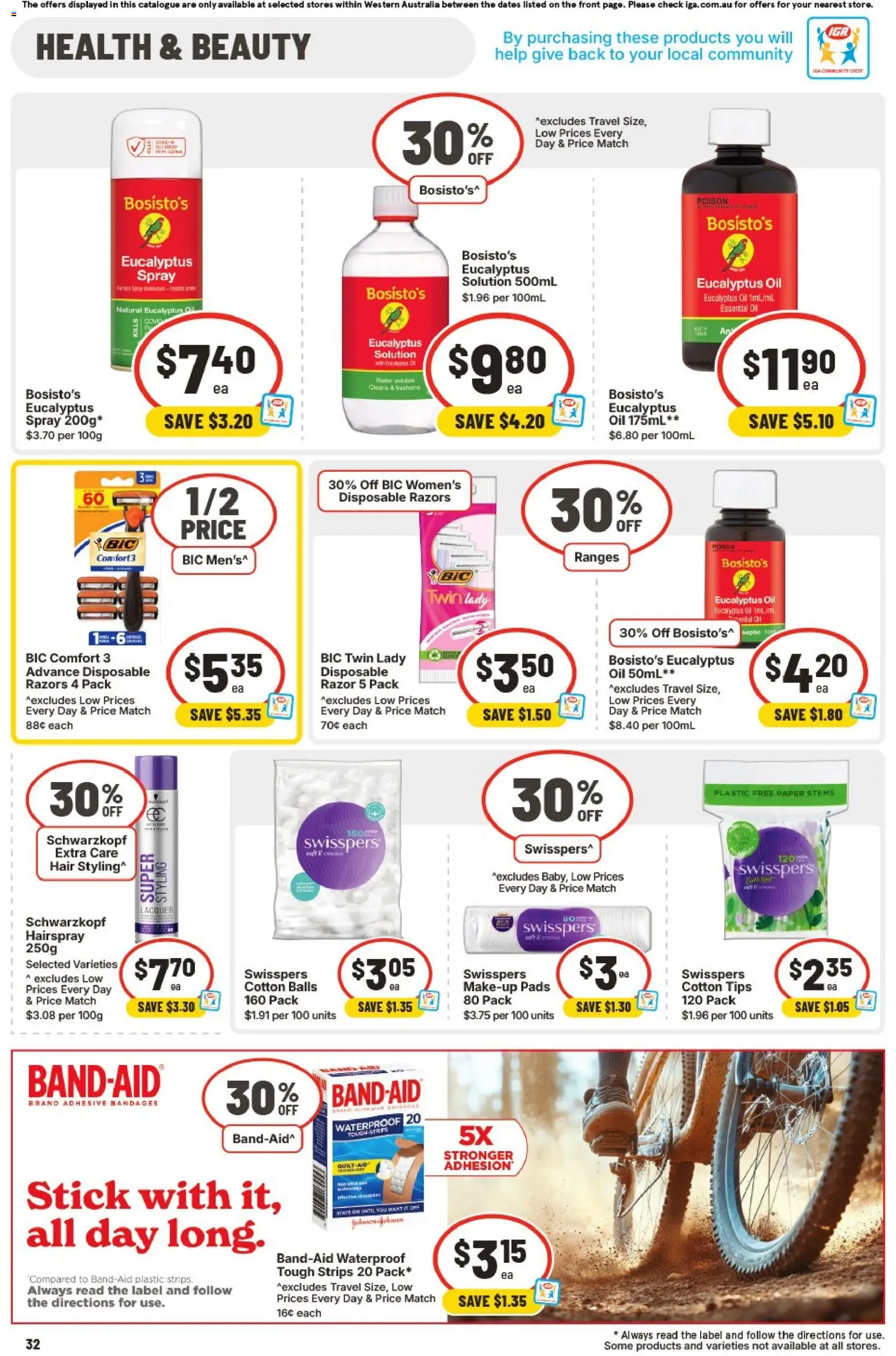IGA catalogue - valid from 28.01.2026 | Page: 32 | Products: Oil, Razor, Razors, Cotton tips