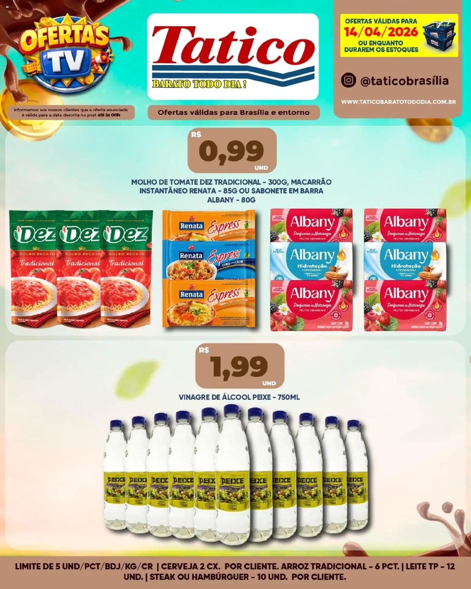 Tatico Folheto - válido de 15.04.2026 | Página: 12 | Produtos: Molho de tomate, Peixe, Macarrão, Sabonete