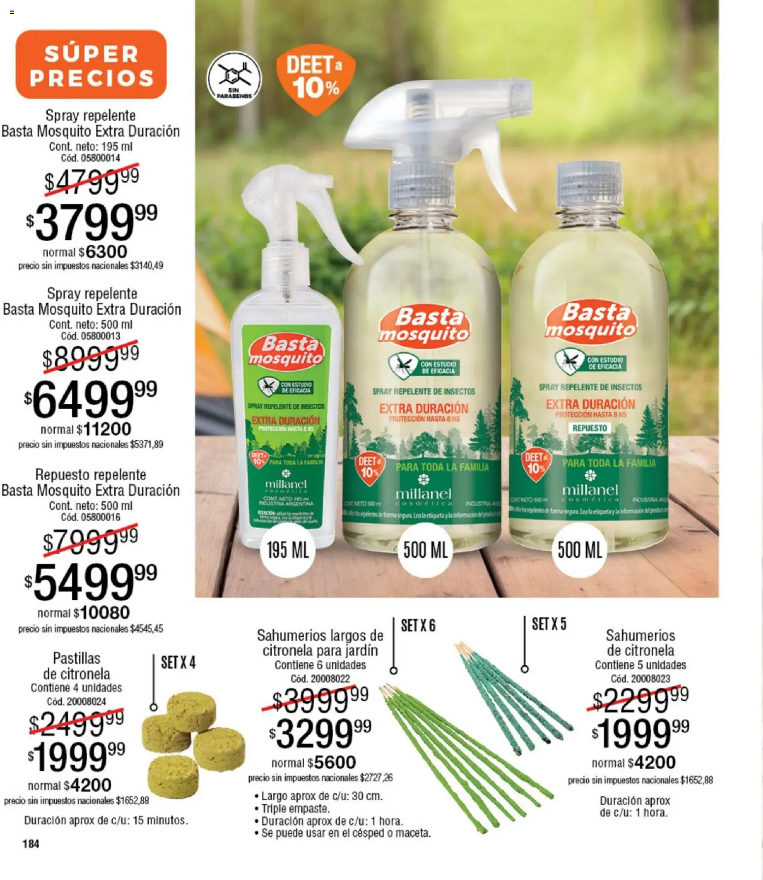 Millanel - Catálogo │ válido desde el 05.01.2026 | Página: 184 | Productos: Repelente, Citronela