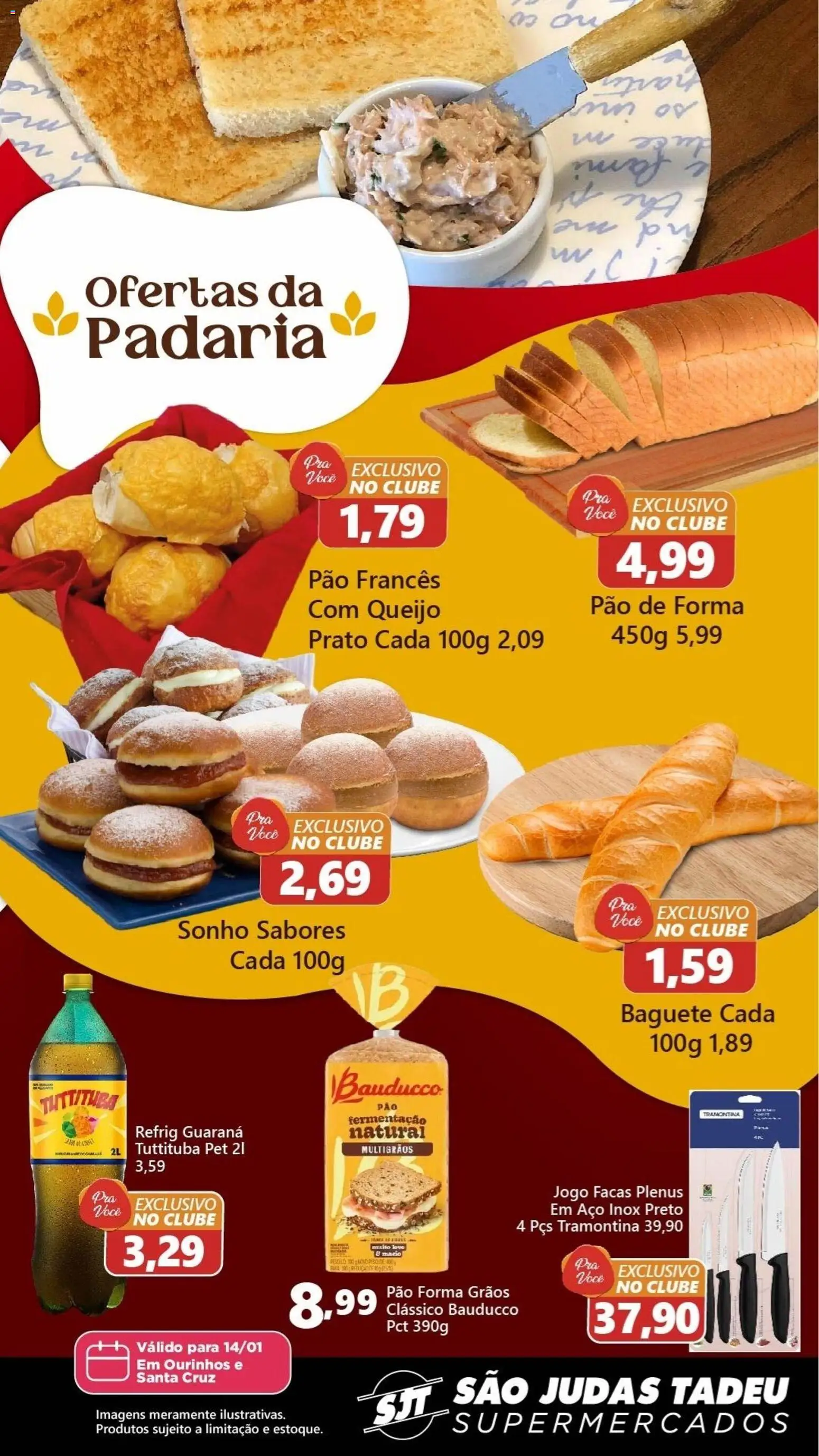 São Judas Tadeu Folheto - válido de 13.01.2026 | Página: 5 | Produtos: Guaraná, Queijo, Pão, Pão francês