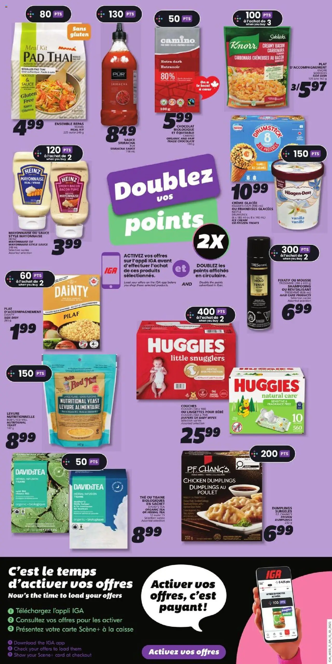 IGA flyer valid from 16.10.2025 | Page: 13 | Products: Tea, Ice cream, Bed, Chicken