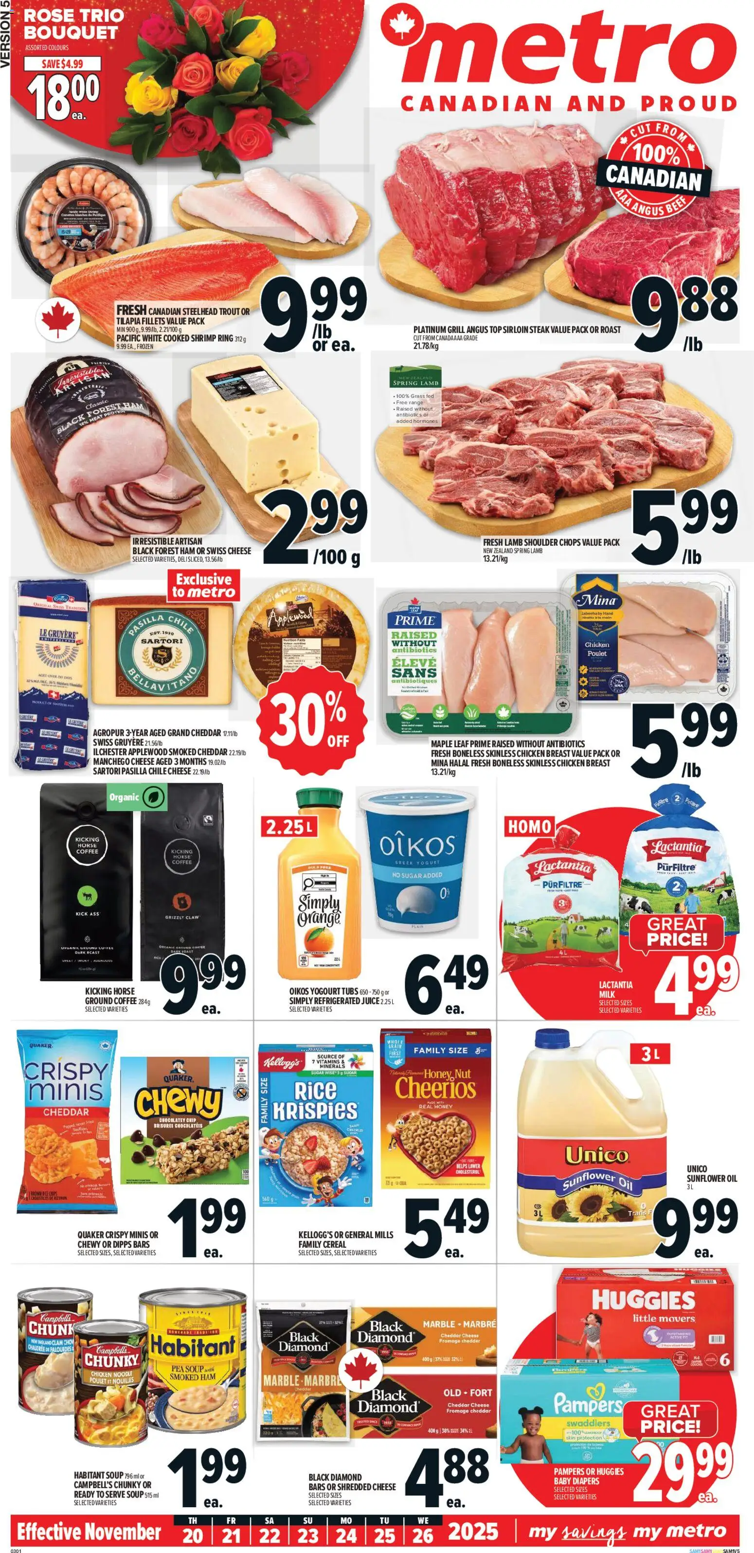 Metro flyer valid from 20.11.2025 | Page: 2 | Products: Milk, Cheese, Coffee, Juice