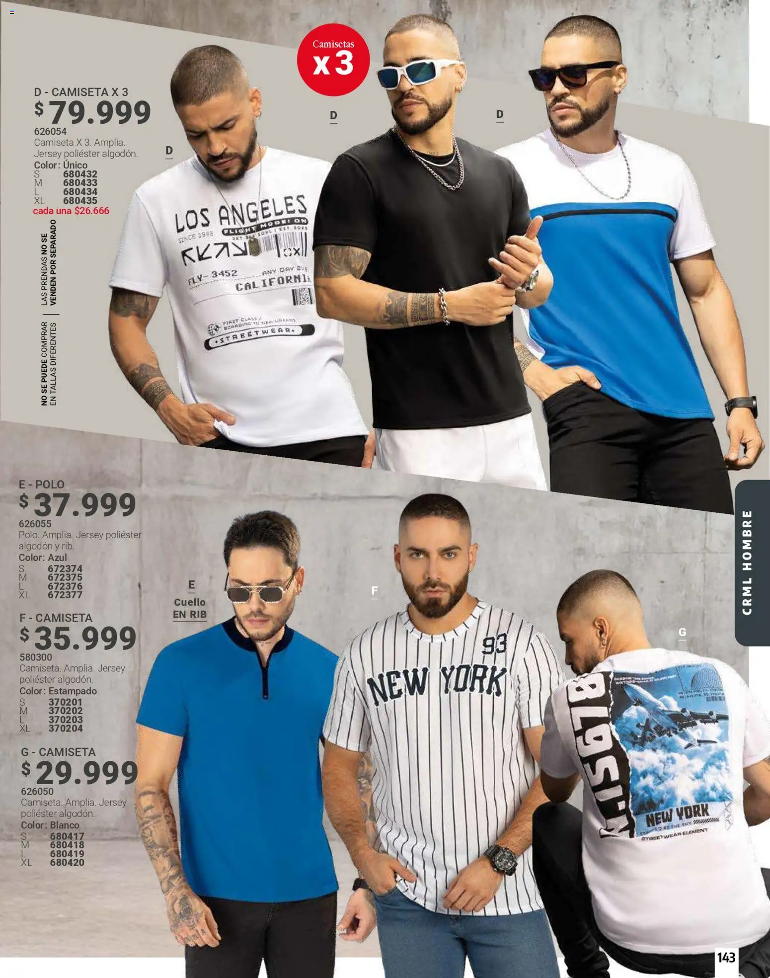 Carmel revista - valida desde el 01.03.2026 | Página: 143 | Productos: Algodón, Camiseta, Cuello