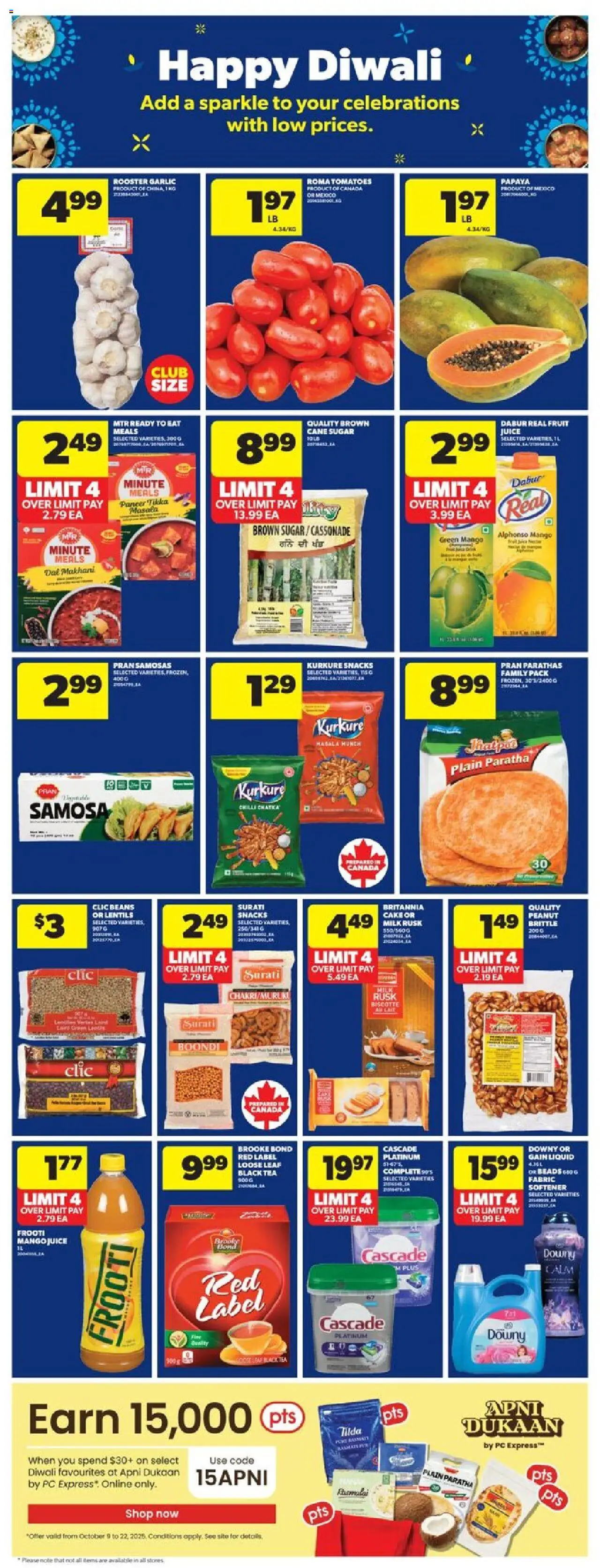 Real Canadian Superstore flyer valid from 09.10.2025 | Page: 23 | Products: Tea, PC, Milk, Juice