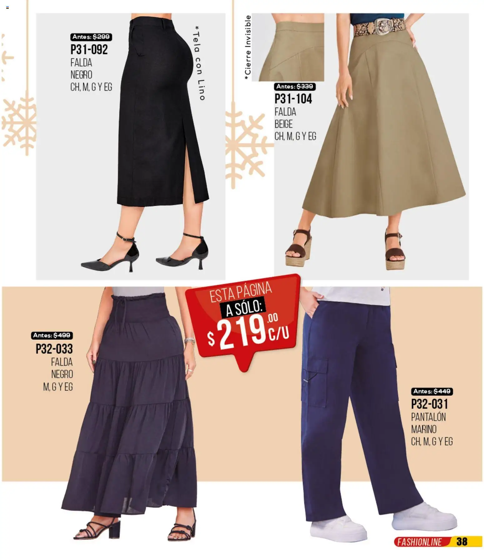 Nuevas ofertas de Cklass válidas en toda la República Mexicana desde el 30.11.2025. ¡Encuentra las mejores ofertas en Cklass catálogo Rebajas Navideñas Ropa! | Página: 39 | Productos: Falda