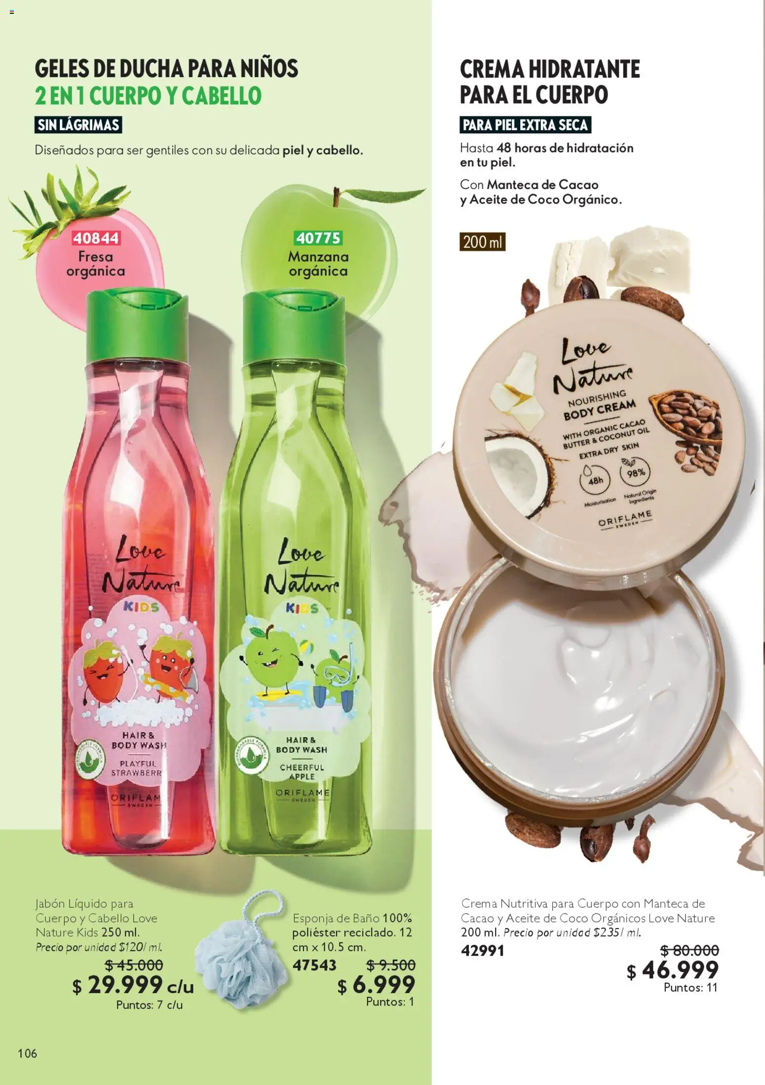 Oriflame revista - valida desde el 18.04.2026 | Página: 106 | Productos: Esponja, Fresa, Jabón líquido, Manzana
