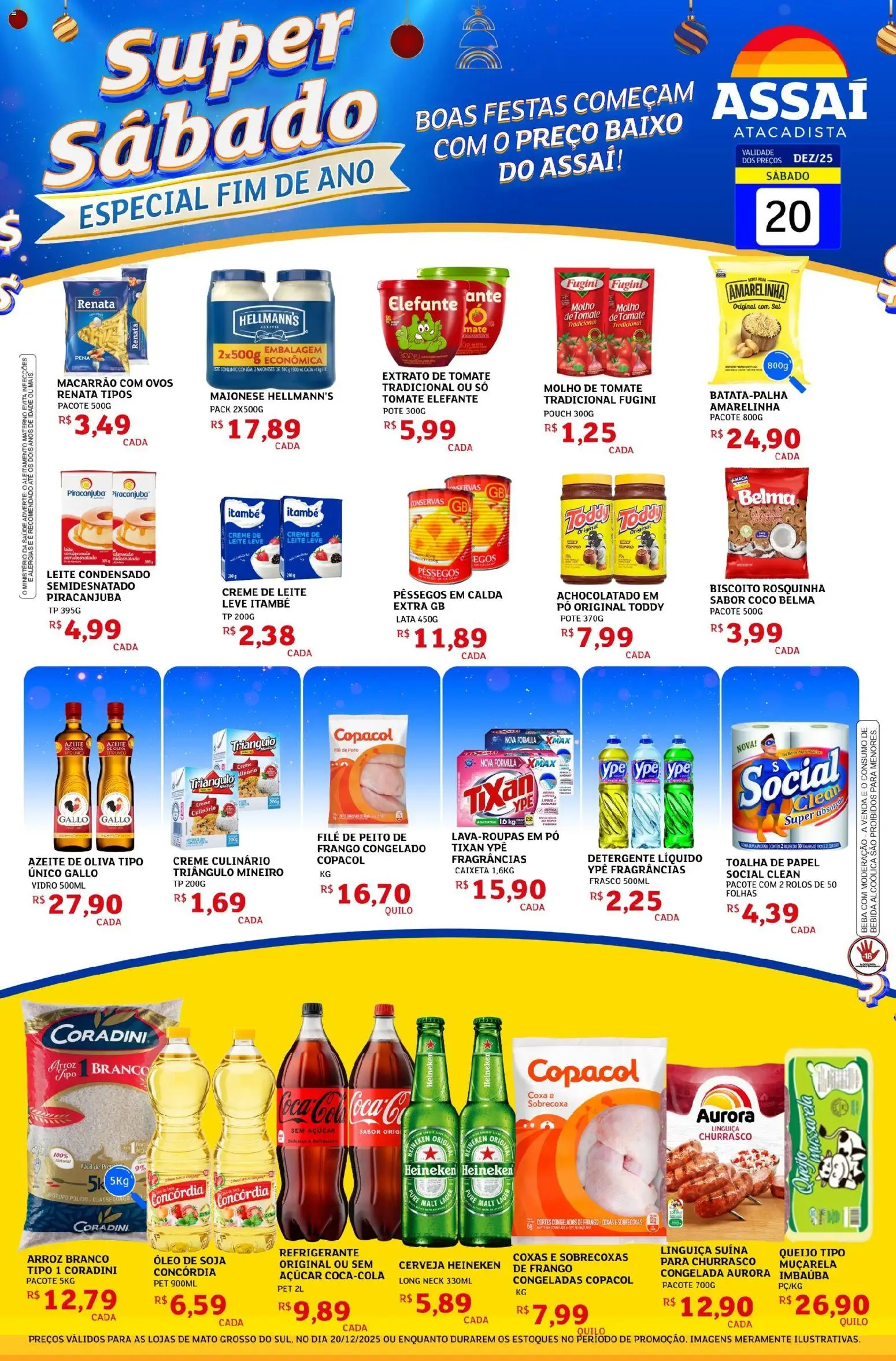 Assaí Atacadista Folheto - válido de 20.12.2025 | Página: 1 | Produtos: Bebida, Azeite, Leite condensado, Soja