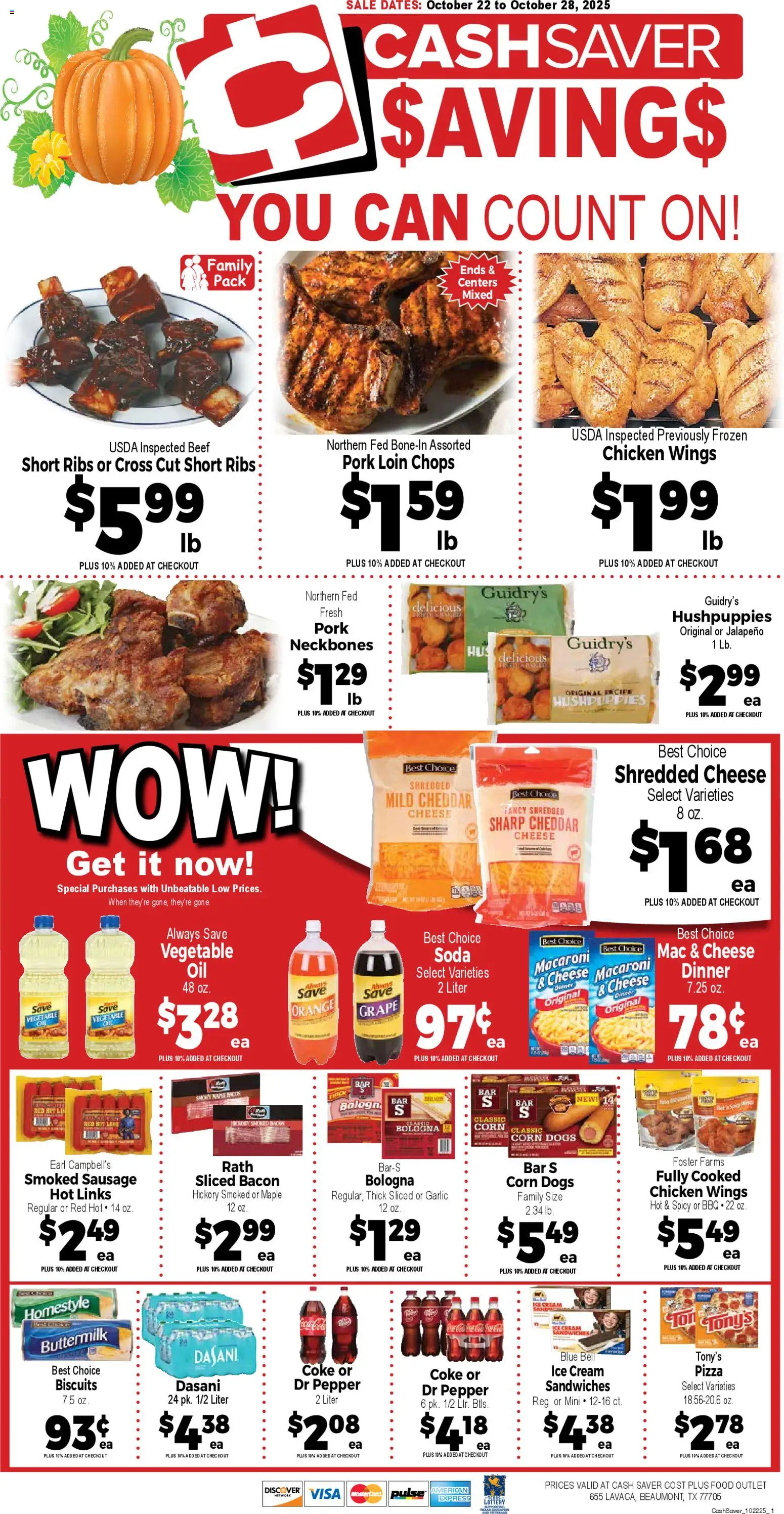 Market Basket - Cash Saver - valid from 22.10.2025 | Page: 1 | Products: Cheese, Pork, Beef, Sausage