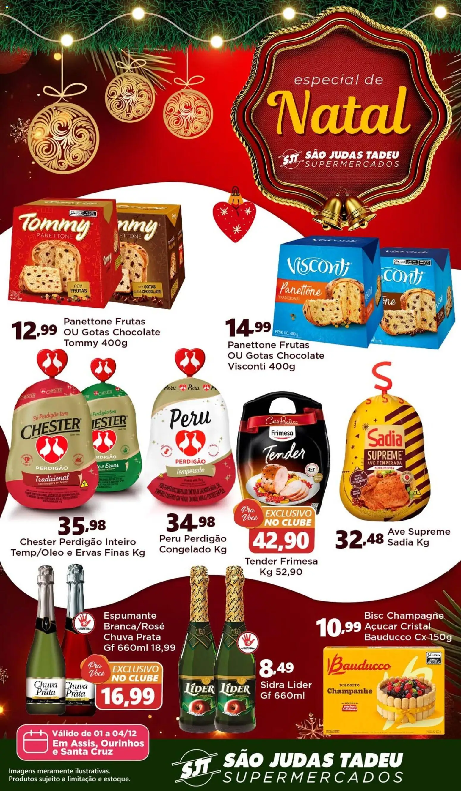 São Judas Tadeu Folheto - válido de 01.12.2025 | Página: 1 | Produtos: Tender, Champagne, Chocolate, Chester perdigão