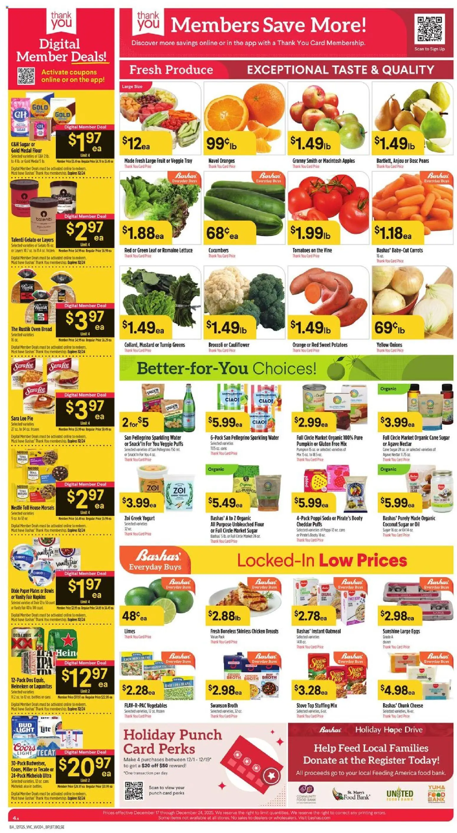 Basha's Weekly Ad - valid from 17.12.2025 | Page: 4 | Products: Romaine, Yogurt, Water, Greens