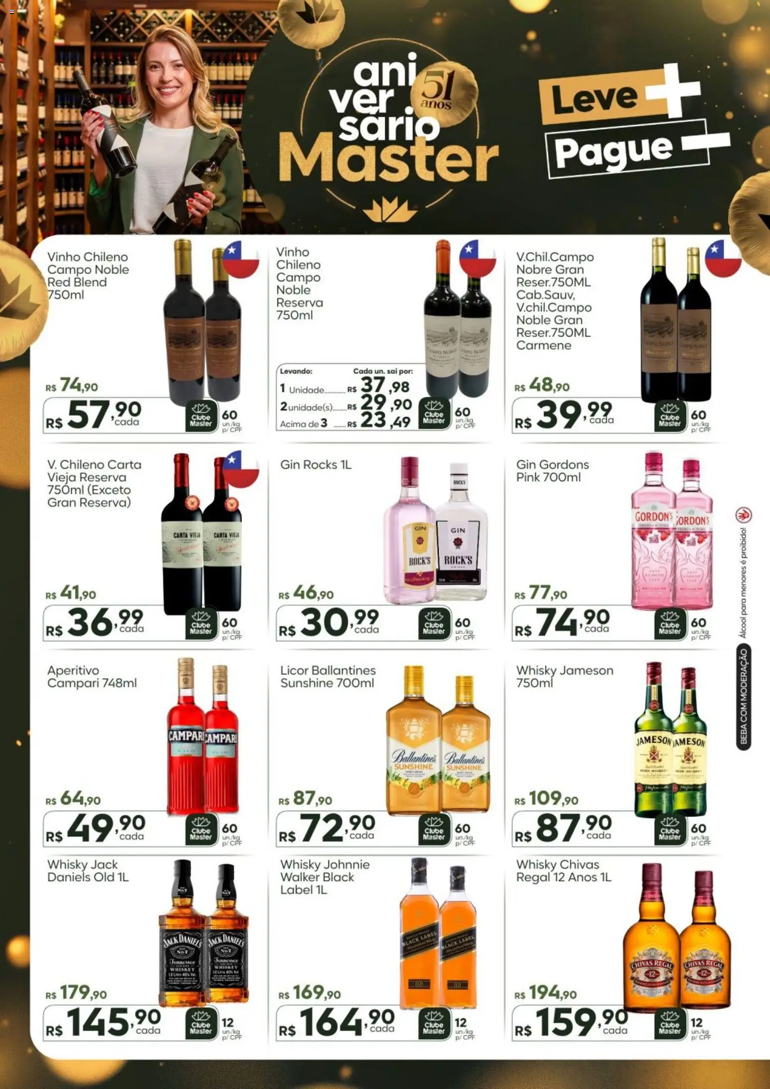 Master Folheto - válido de 03.11.2025 | Página: 10 | Produtos: Whisky, Licor, Gin, Campari